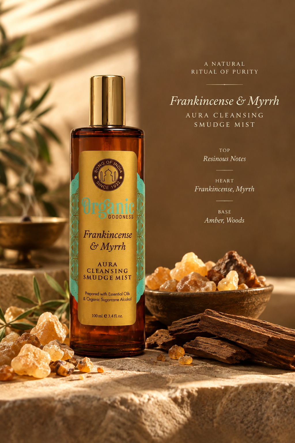Frankincense & Myrrh Organic Smudge Room Spray