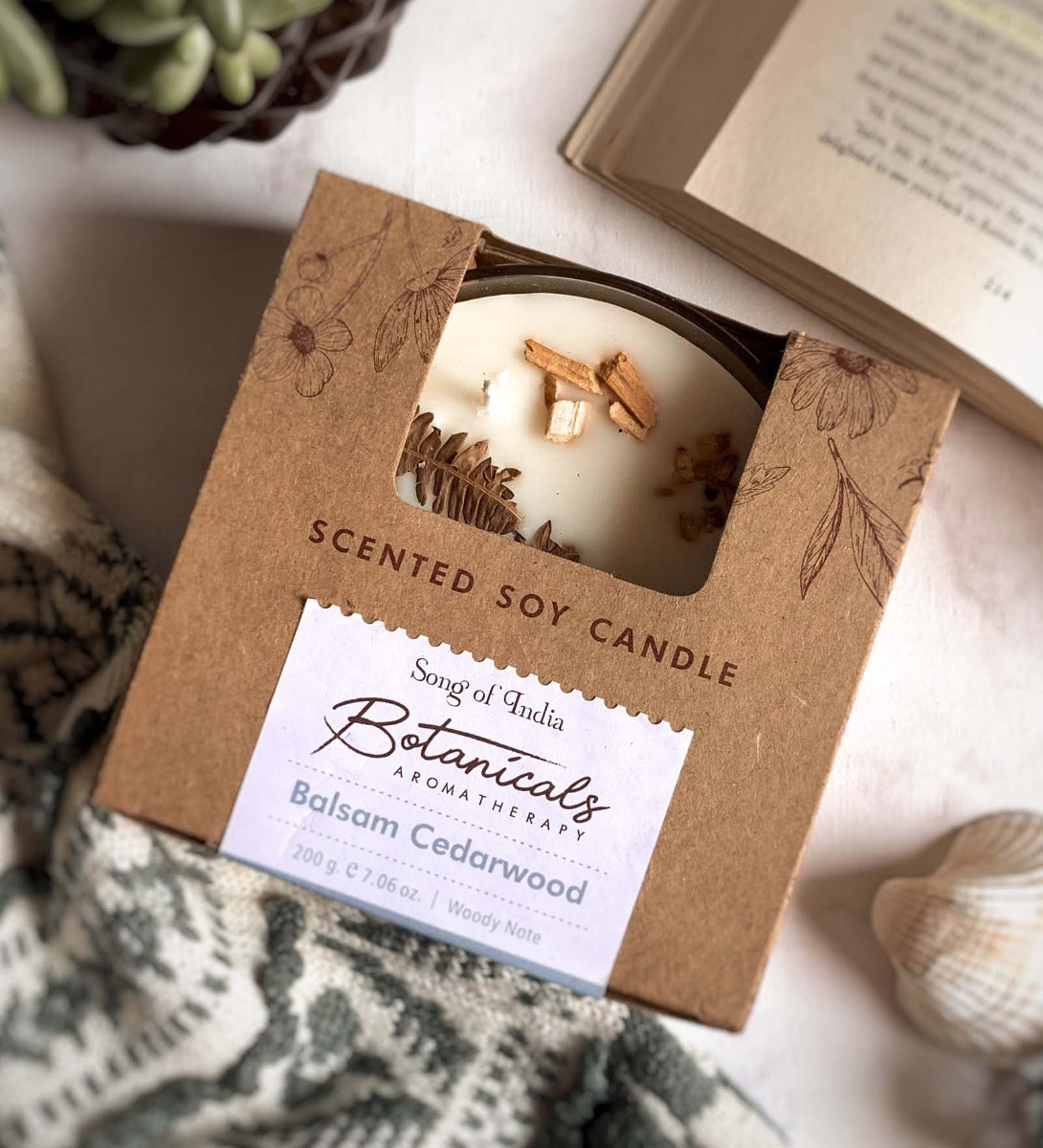 Balsam Cedarwood Botanical Candle by Song of India — primary soy wax candle product image