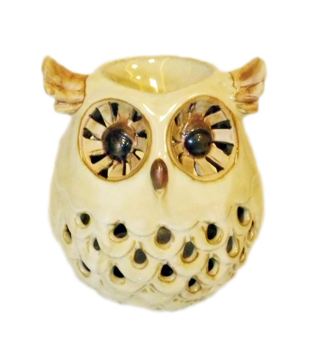 Cream Colored Owl Ceramic Burner by Song of India — primary product image