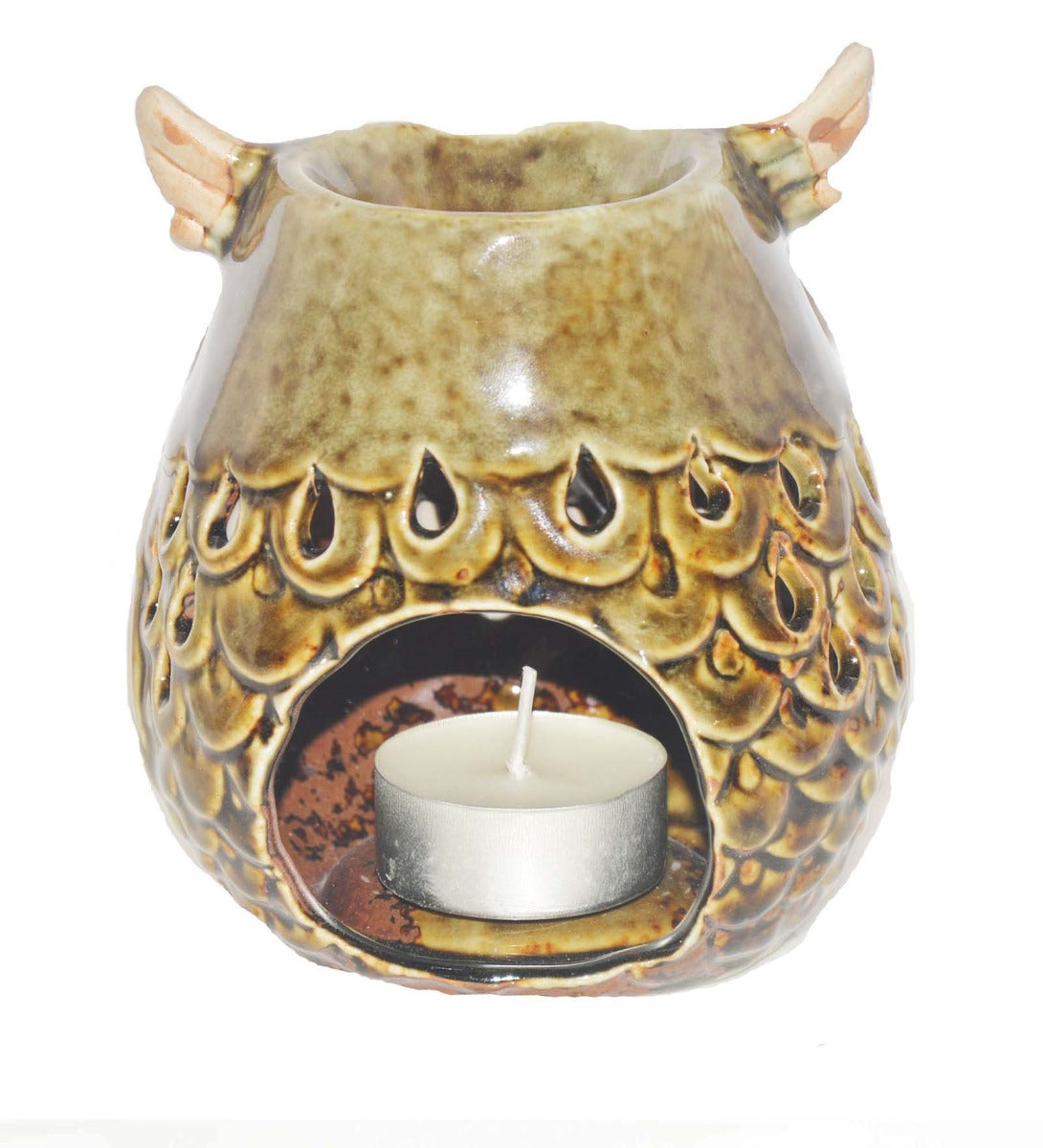 Green Colored Owl Ceramic Burner by Song of India — product packaging detail