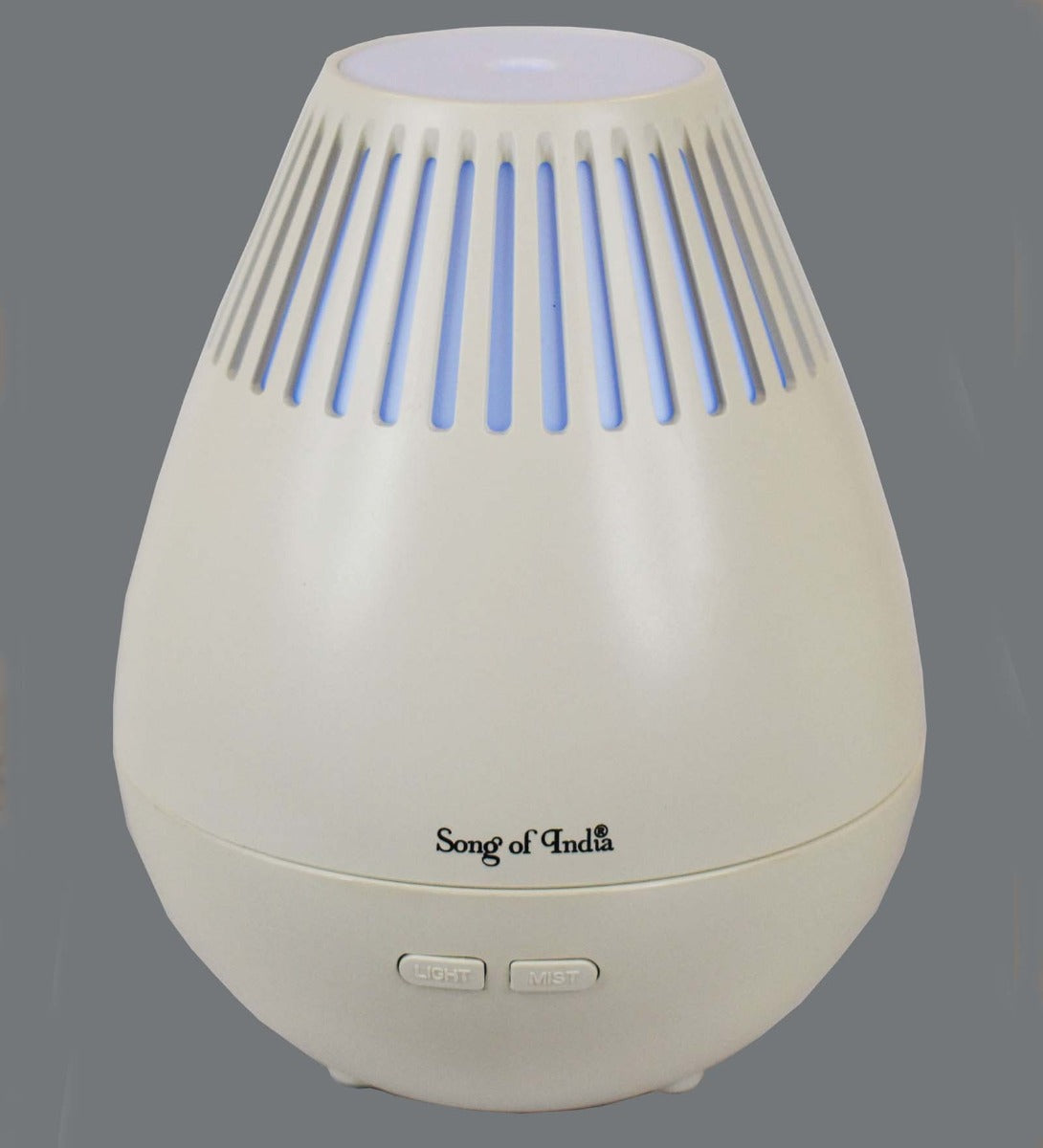 White USB Lantern Ultrasonic Diffuser with LED Lights by Song of India — product packaging detail