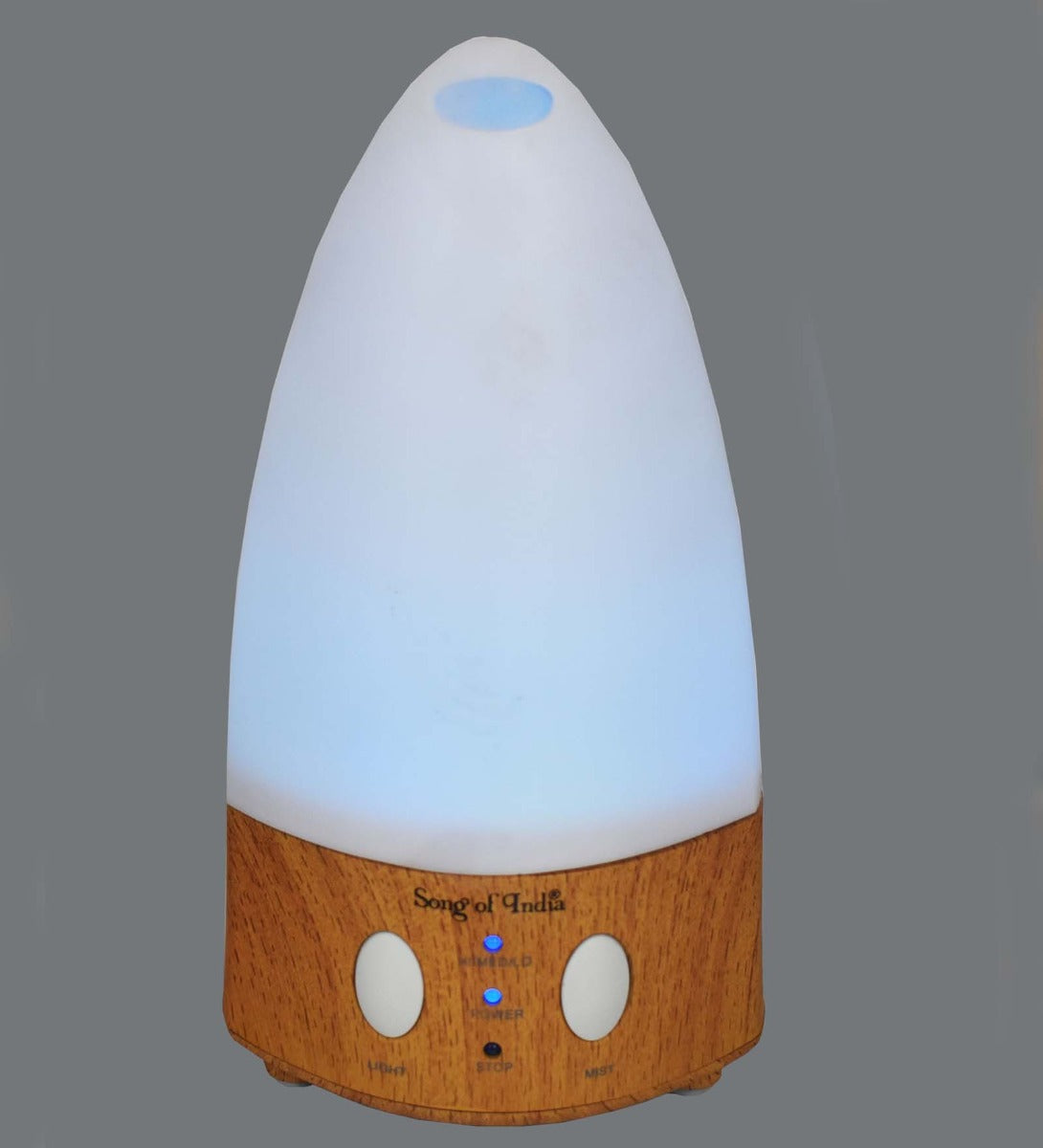 White Cone Ultrasonic Diffuser with Light Wood Finish Bottom by Song of India — product packaging detail