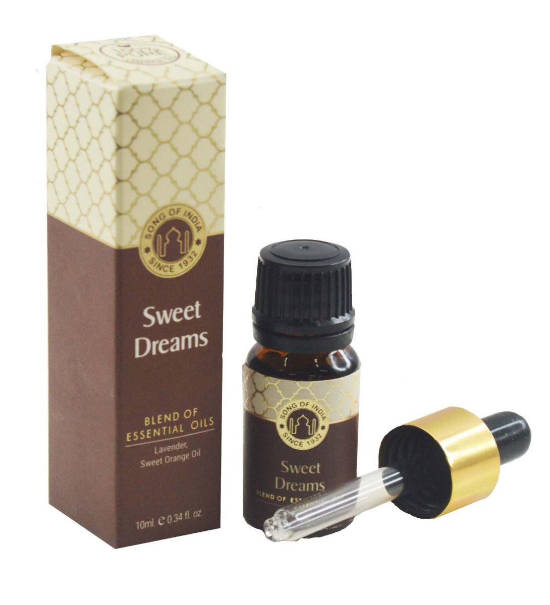 Sweet Dreams Essential Oil Blend With Dropper by Song of India — primary fragrance oil bottle image