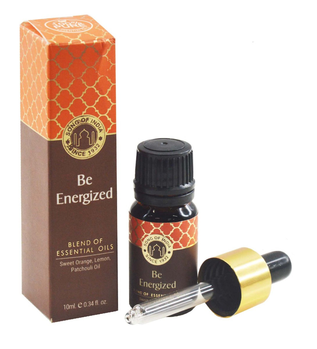 Be Energized Essential Oil Blend Dropper by Song of India — primary fragrance oil bottle image