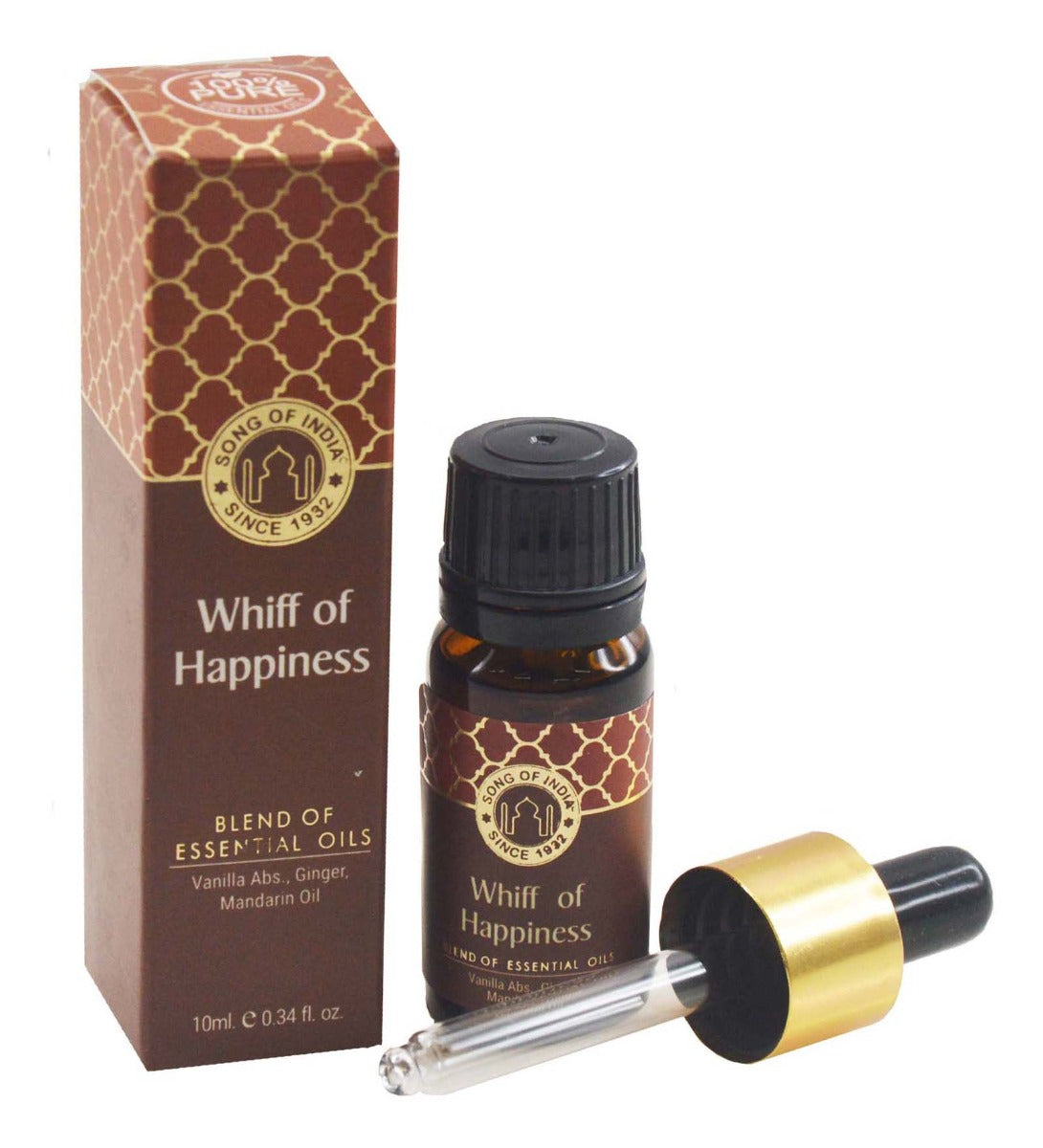 Whiff of Happiness Essential Oil Blend With Dropper by Song of India — primary fragrance oil bottle image