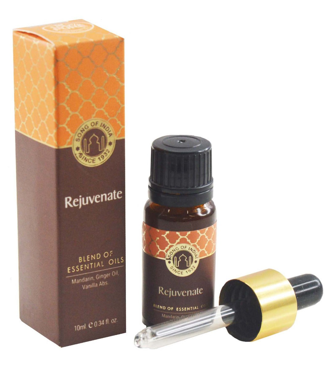 Rejuvenate Essential Oil Blend With Dropper by Song of India — primary fragrance oil bottle image