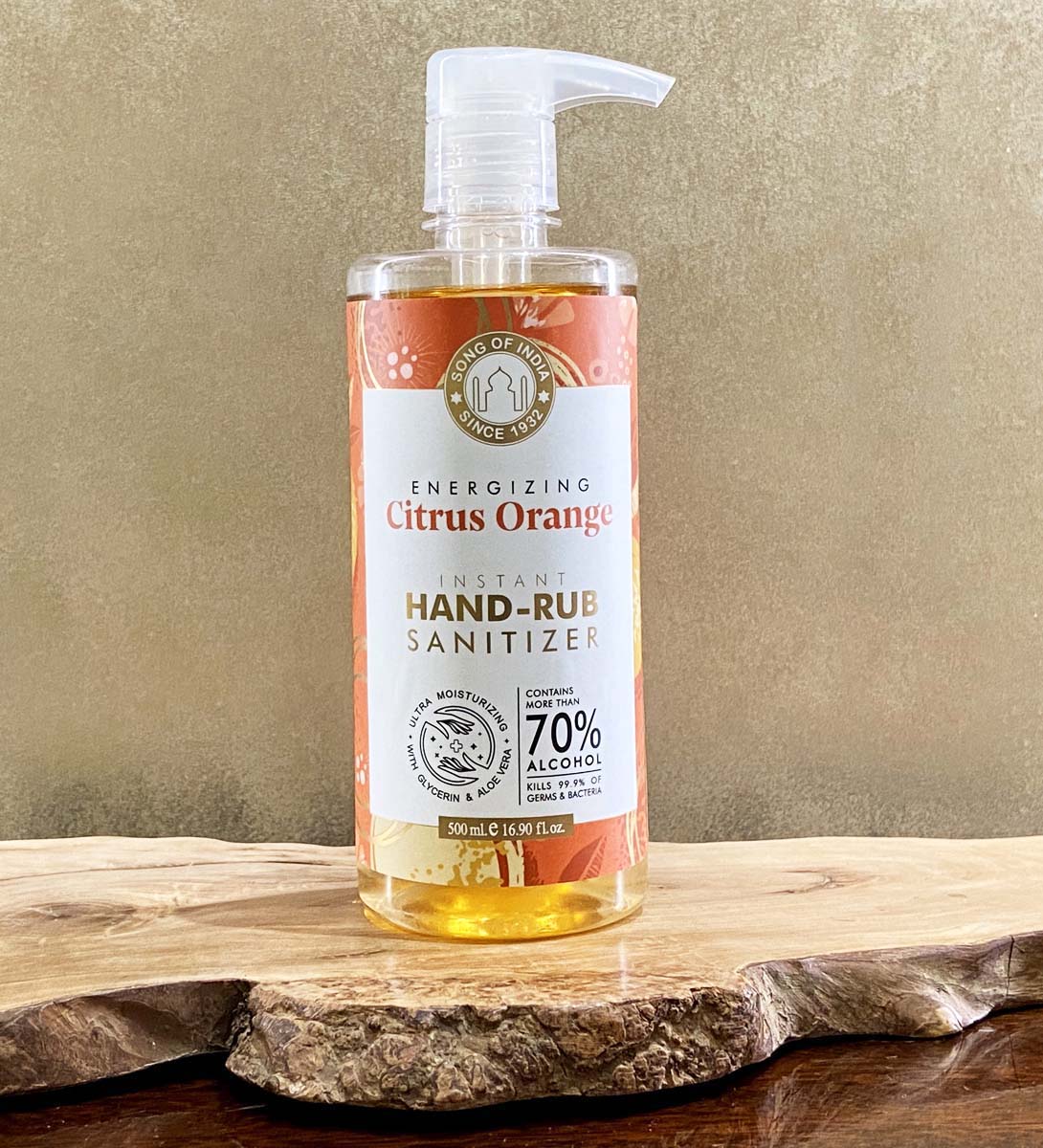 Citrus Orange Hand Sanitizer Alcohol Based, 500 ml by Song of India — primary product image