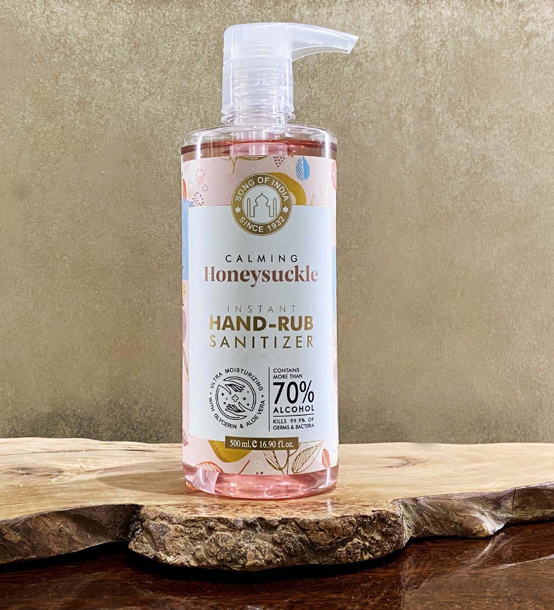 Honeysuckle Hand Sanitizer Alcohol Based, 500 ml by Song of India — primary product image