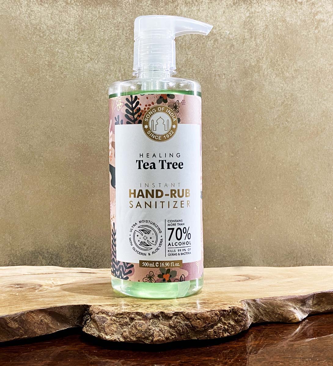 Tea Tree Hand Sanitizer Alcohol Based, 500 ml by Song of India — primary product image