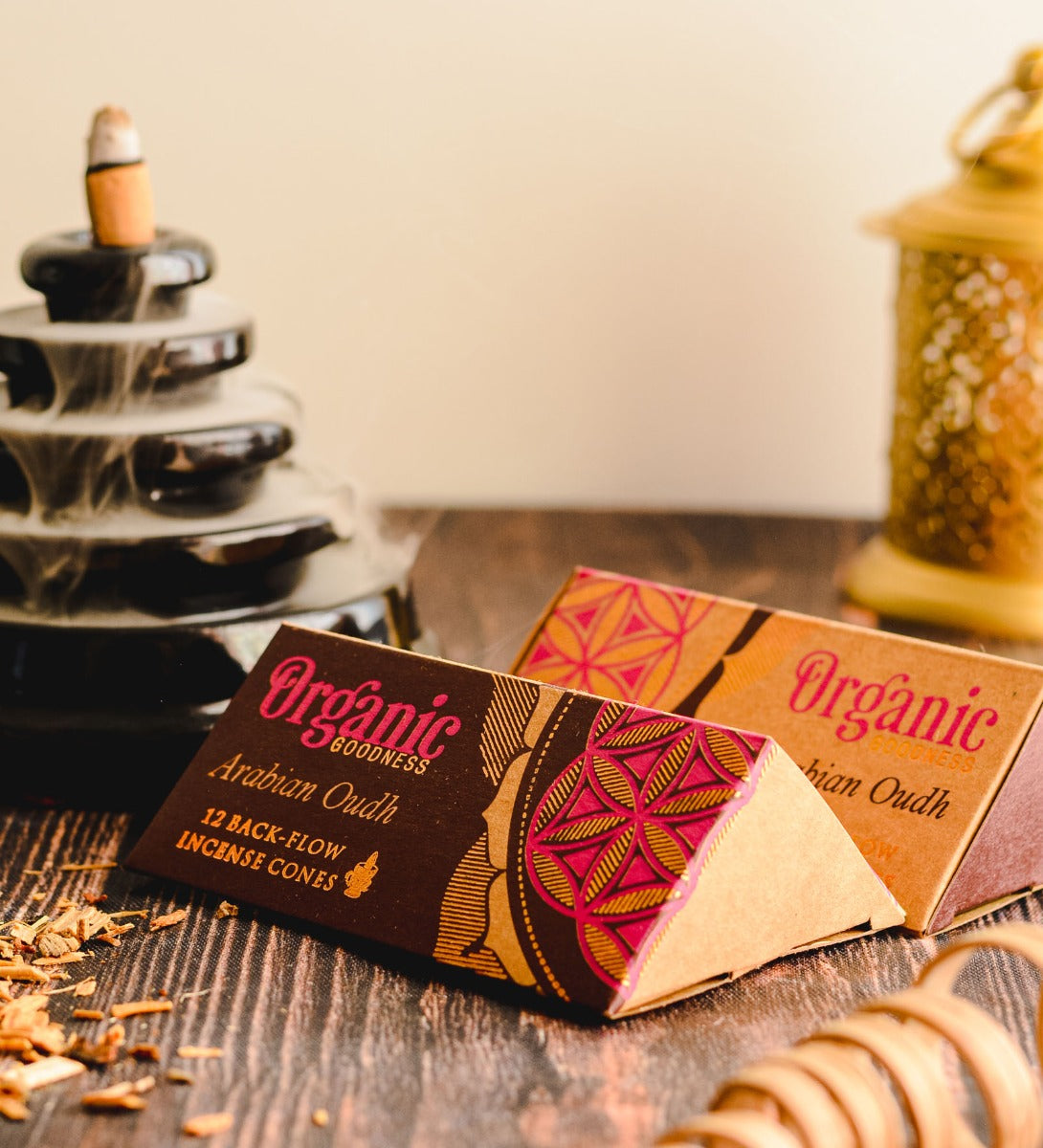 Arabian Oudh Organic 12 Back-Flow Incense Cones by Song of India — primary incense product image
