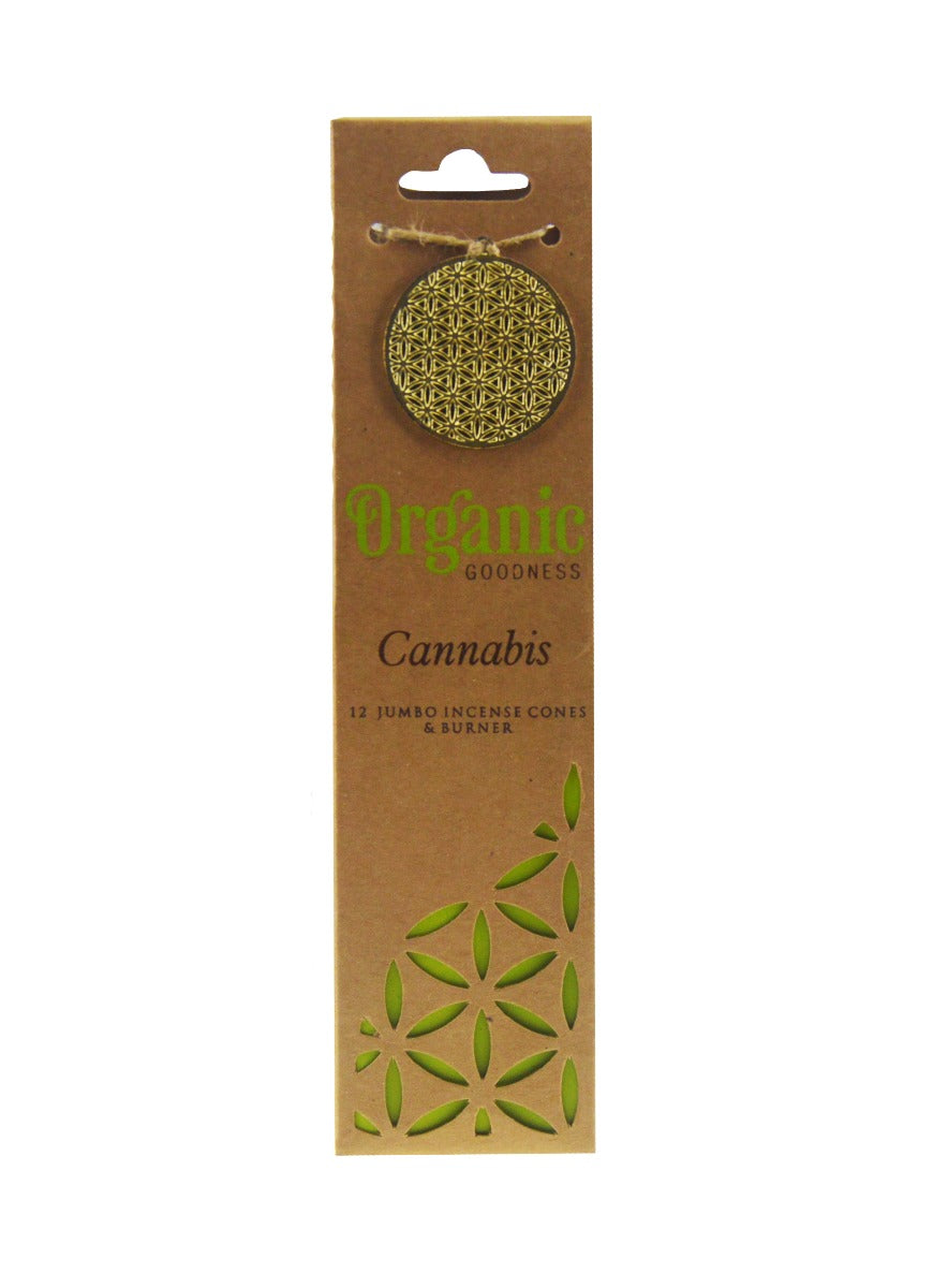 Cannabis Organic Incense Cones by Song of India — incense sticks or cones packaging detail