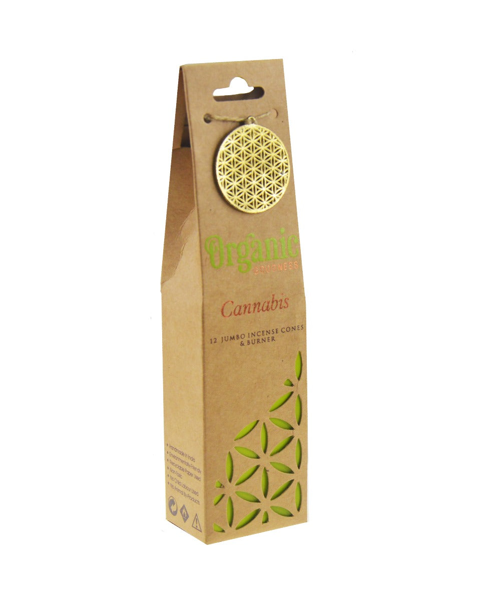 Cannabis Organic Incense Cones by Song of India — burning incense atmosphere detail
