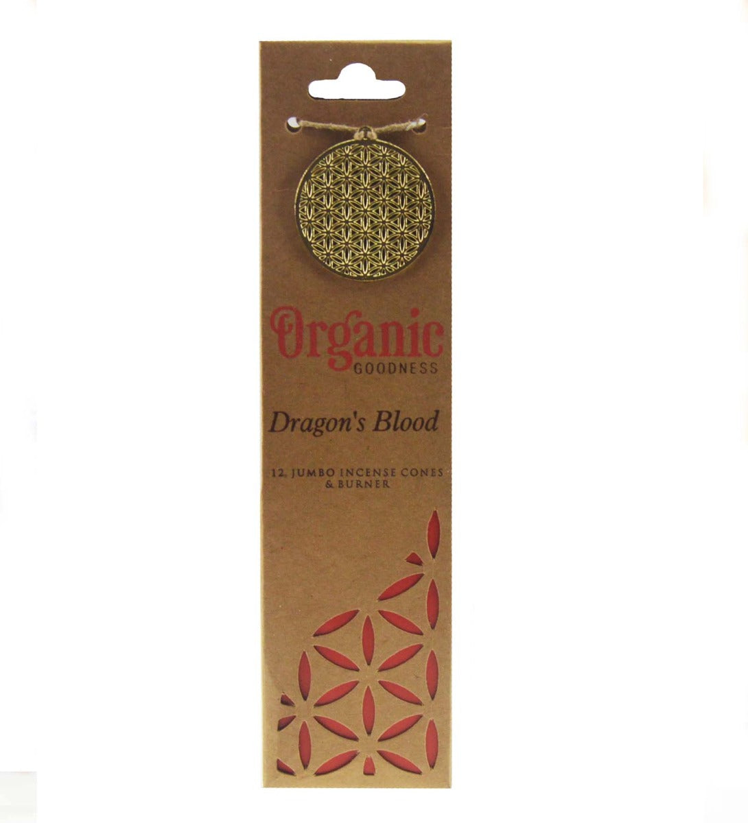 Dragon's Blood Organic Incense Cones by Song of India — incense sticks or cones packaging detail