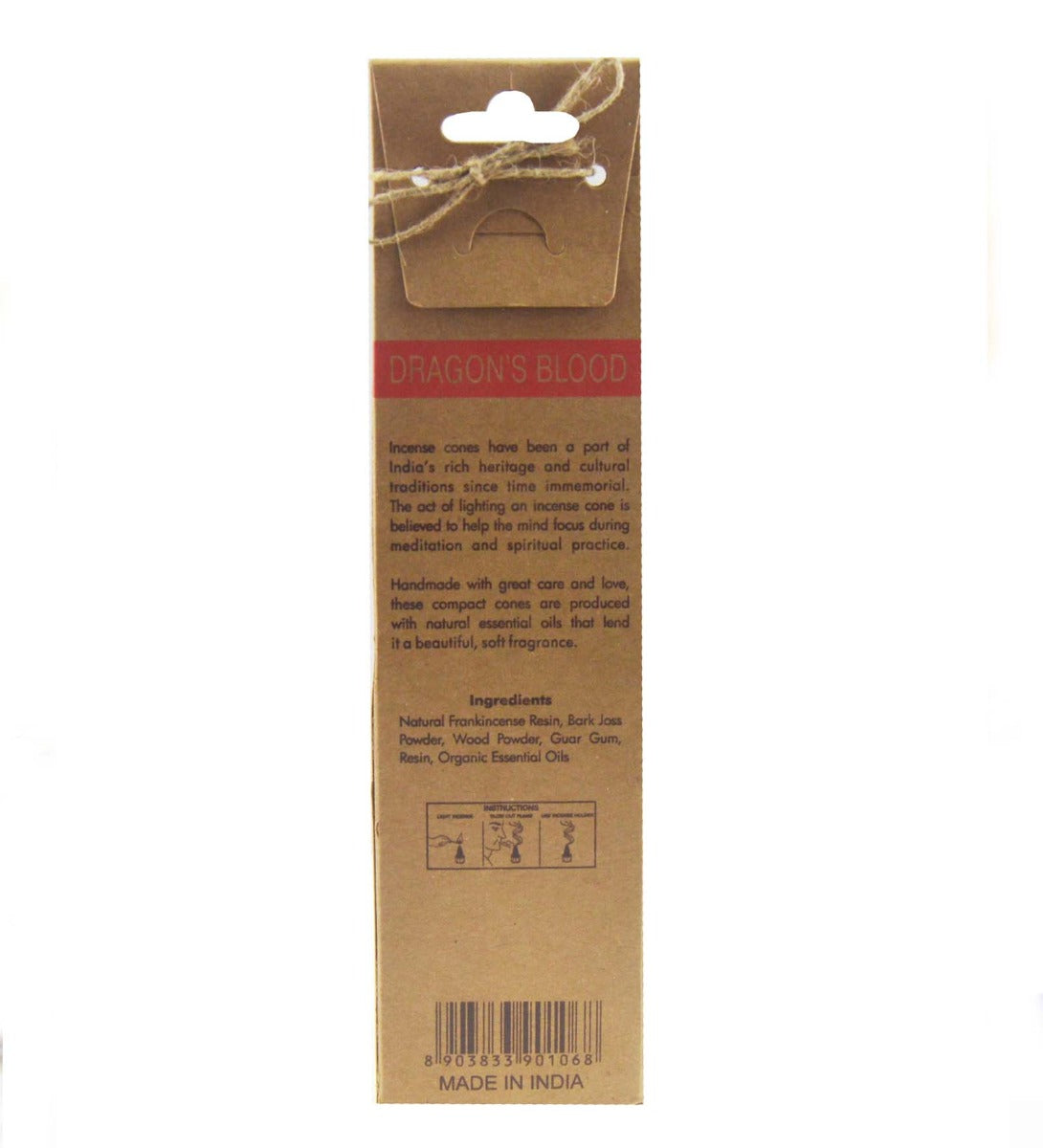 Dragon's Blood Organic Incense Cones by Song of India — incense holder and ritual detail