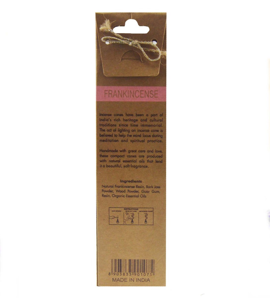 Frankincense Organic Incense Cones by Song of India — incense holder and ritual detail