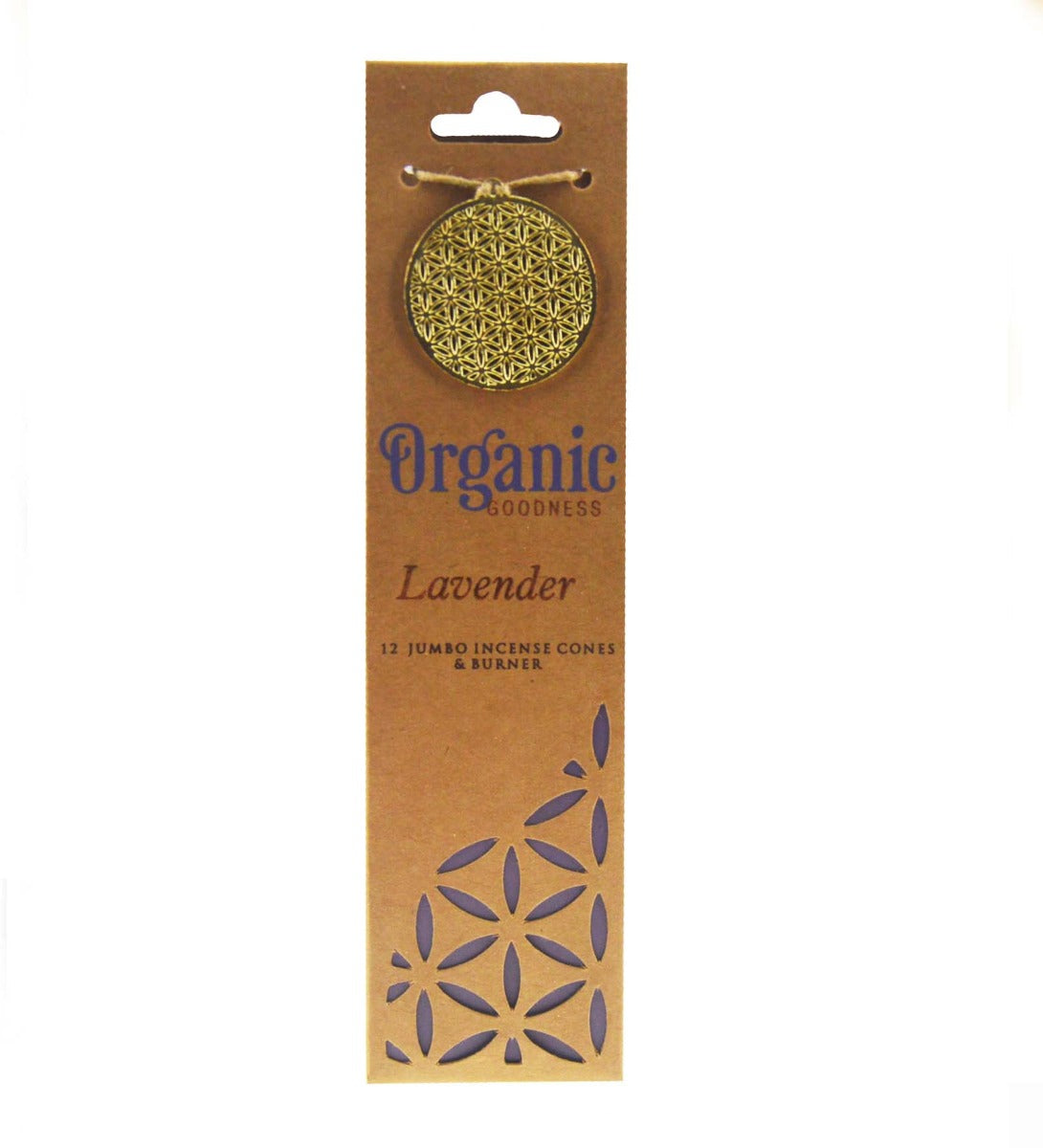 Lavender Organic Incense Cones by Song of India — incense sticks or cones packaging detail