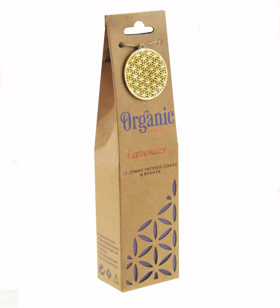 Lavender Organic Incense Cones by Song of India — burning incense atmosphere detail