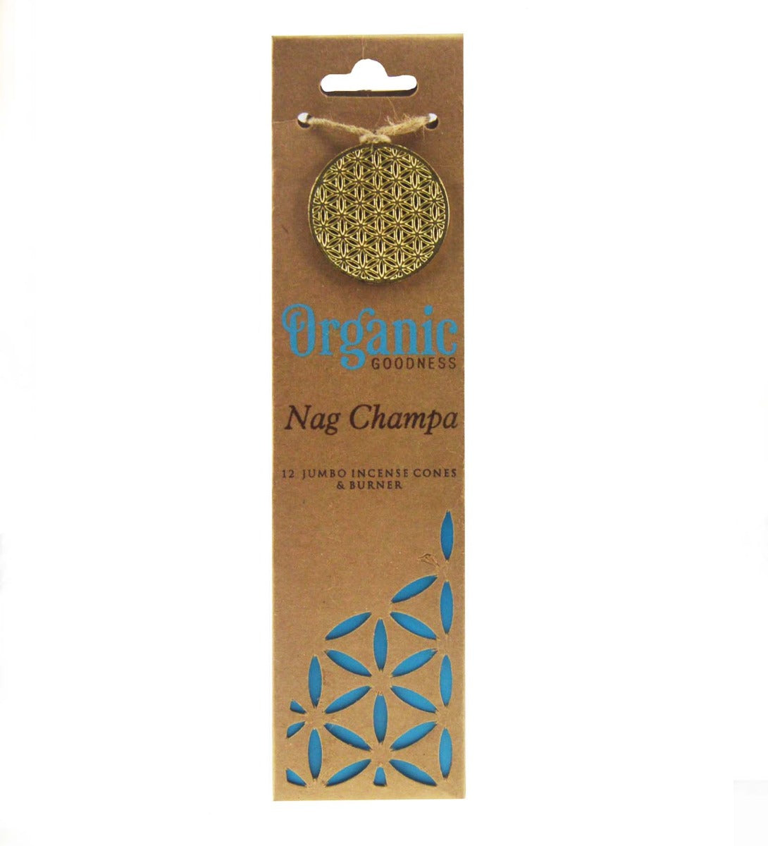 Nag Champa Organic Incense Cones by Song of India — incense sticks or cones packaging detail