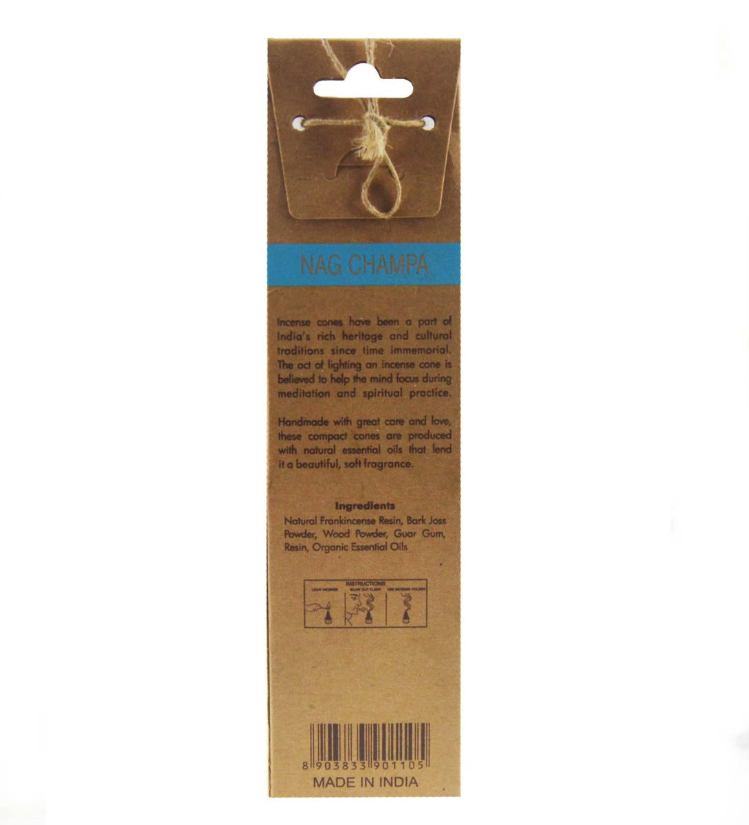 Nag Champa Organic Incense Cones by Song of India — incense holder and ritual detail