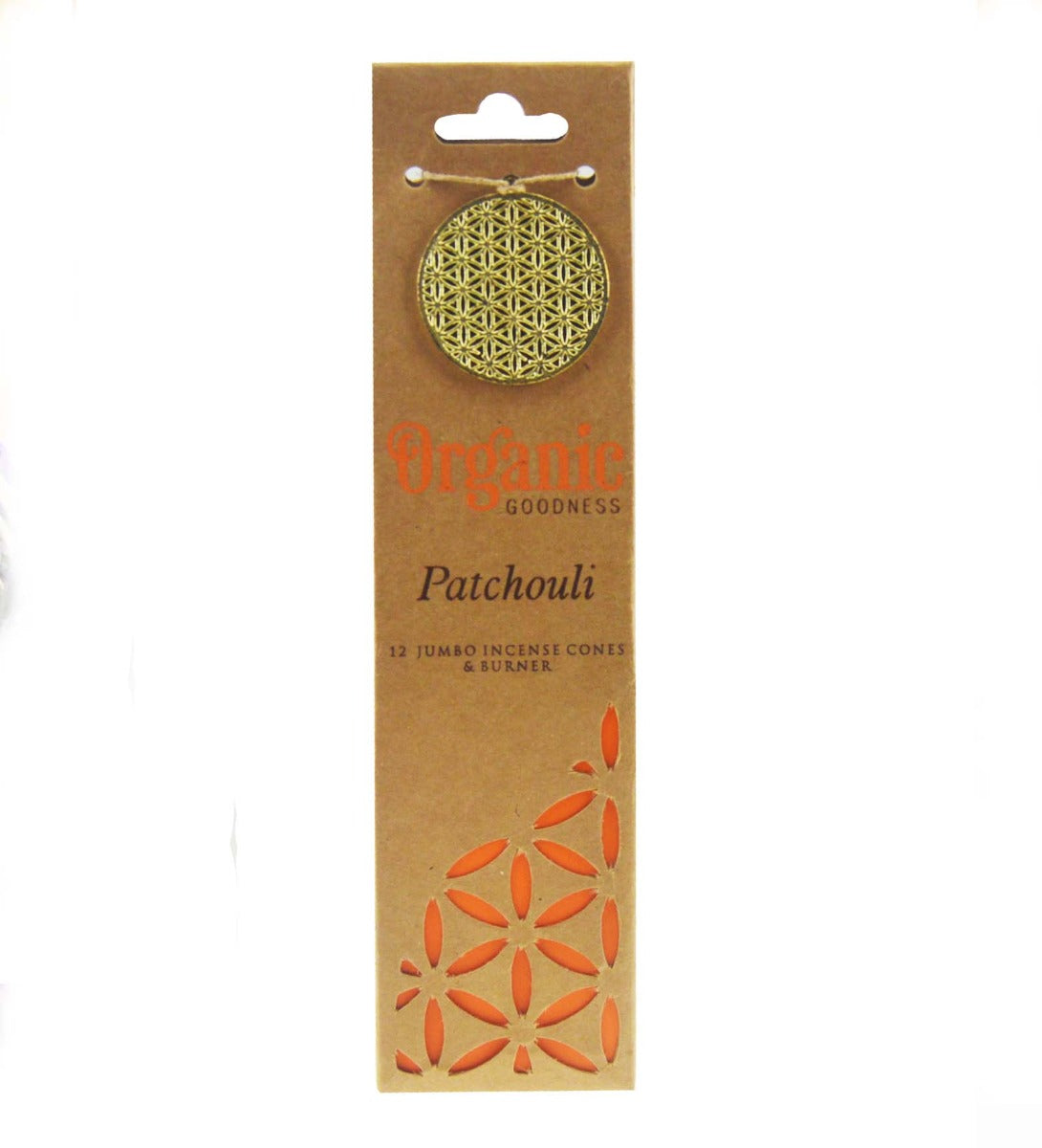 Patchouli Organic Incense Cones by Song of India — incense sticks or cones packaging detail