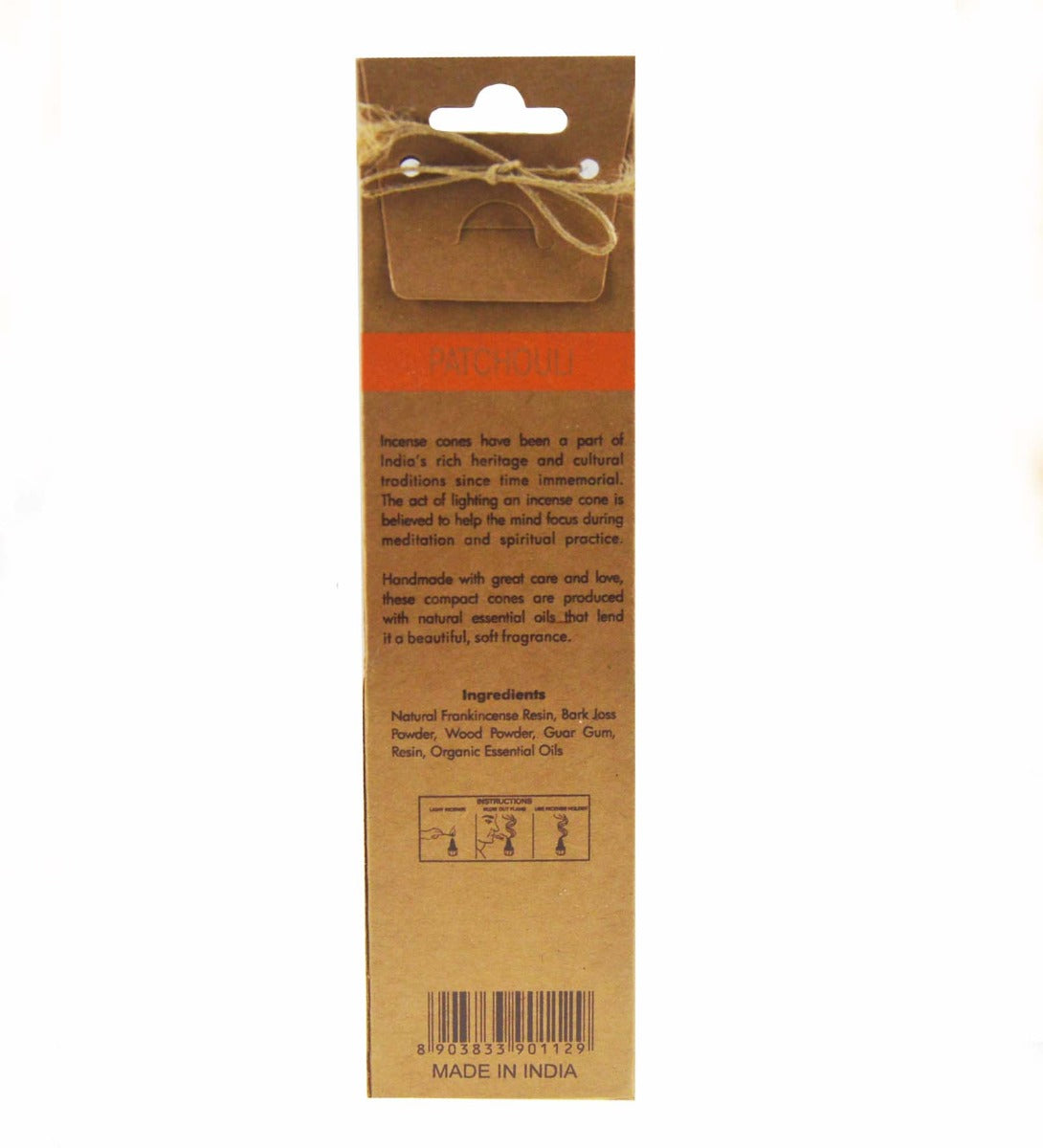 Patchouli Organic Incense Cones by Song of India — incense holder and ritual detail