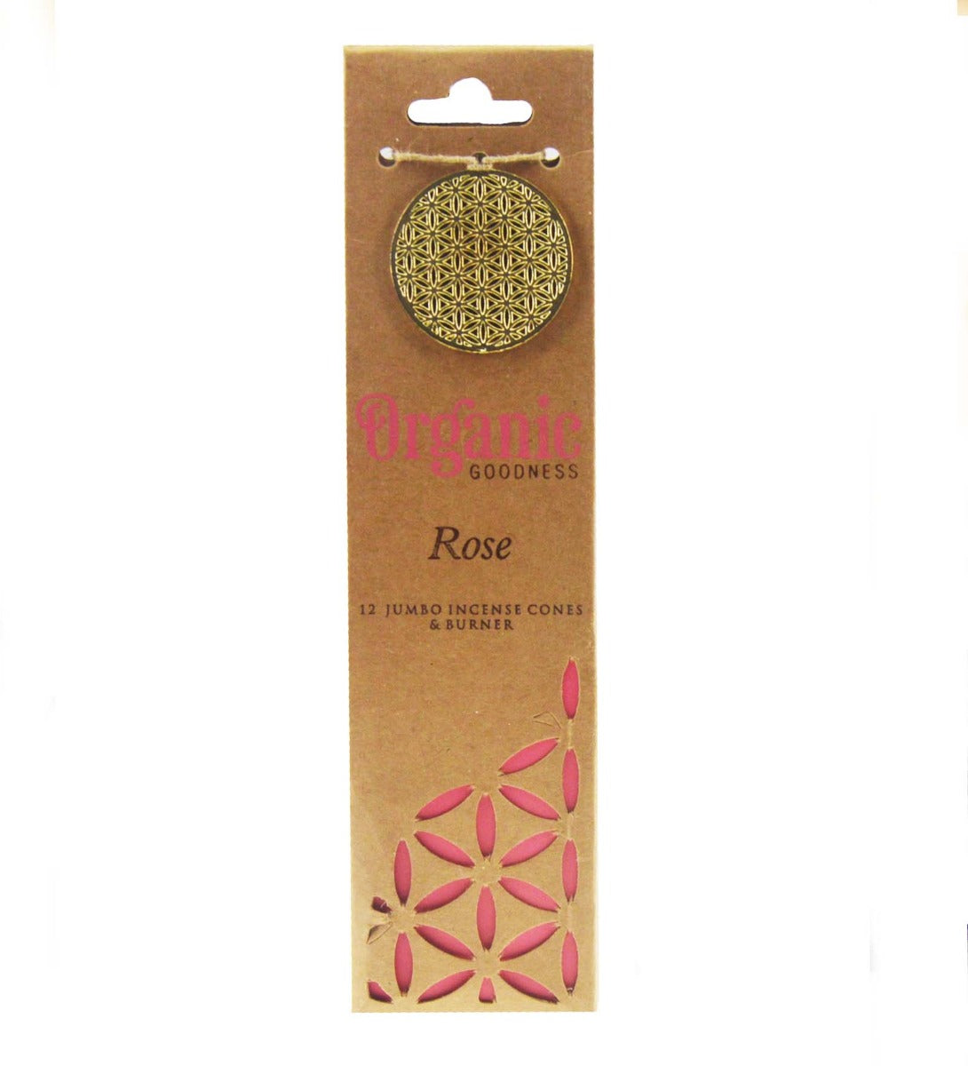 Rose Organic Incense Cones by Song of India — incense sticks or cones packaging detail