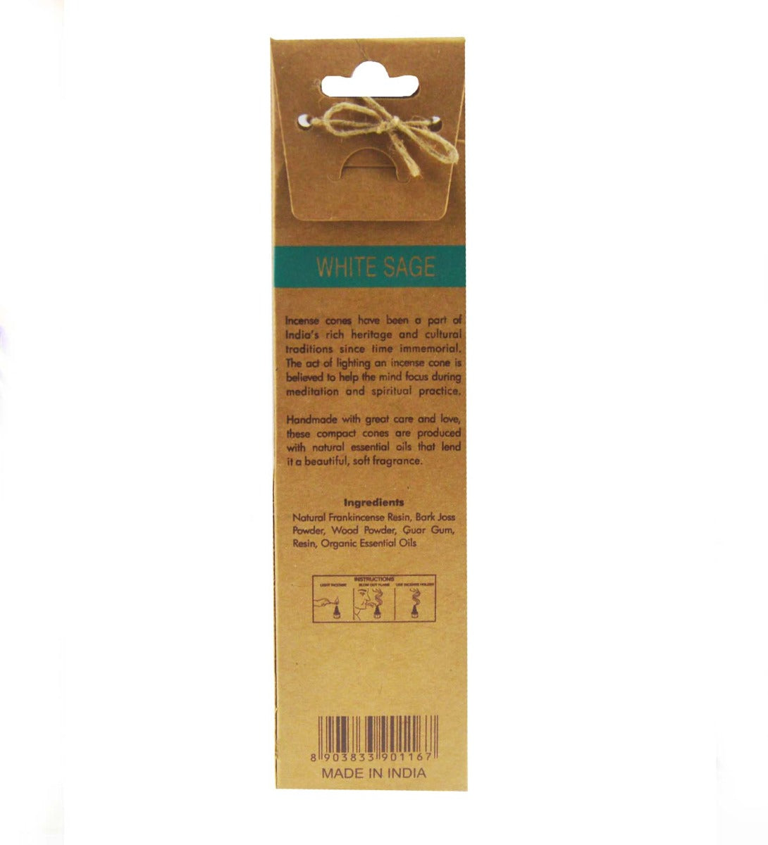 White Sage Organic Incense Cones by Song of India — incense holder and ritual detail