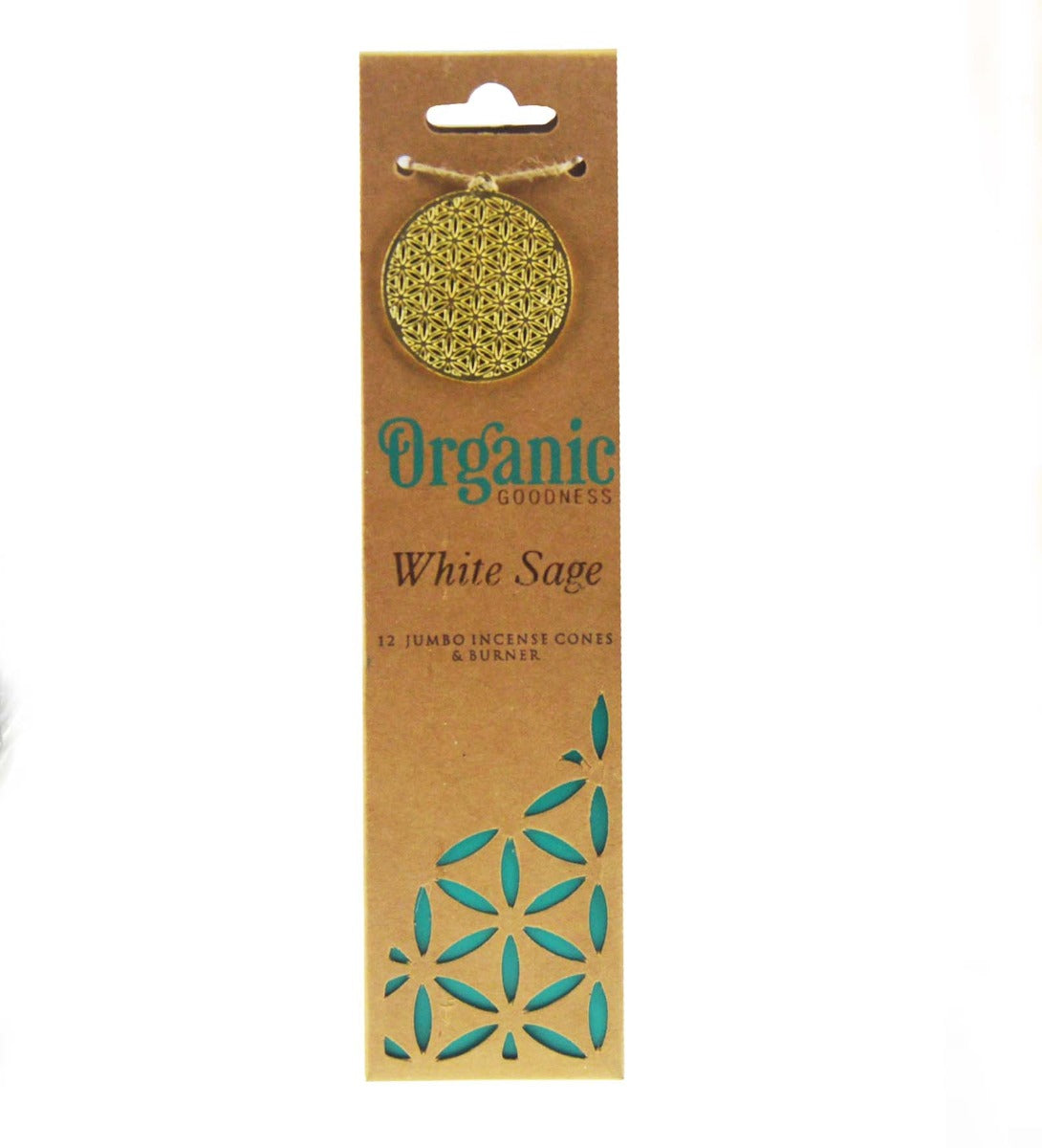 White Sage Organic Incense Cones by Song of India — incense sticks or cones packaging detail