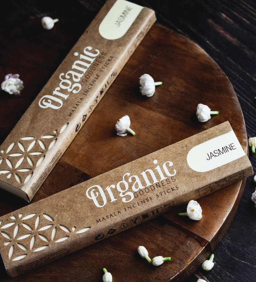 Jasmine Organic Incense Sticks by Song of India — incense sticks or cones packaging detail