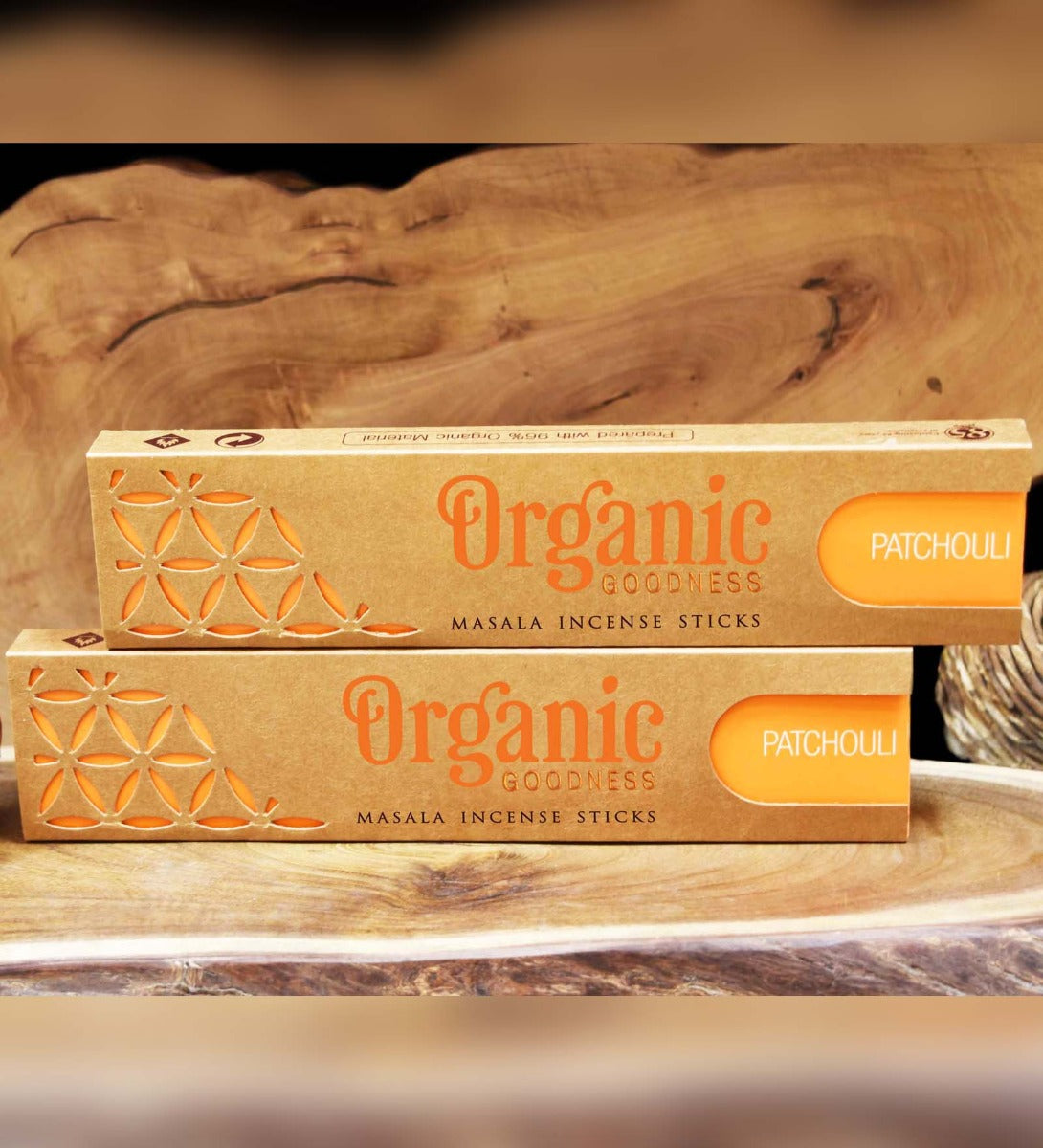 Patchouli Organic Incense Sticks by Song of India — incense holder and ritual detail