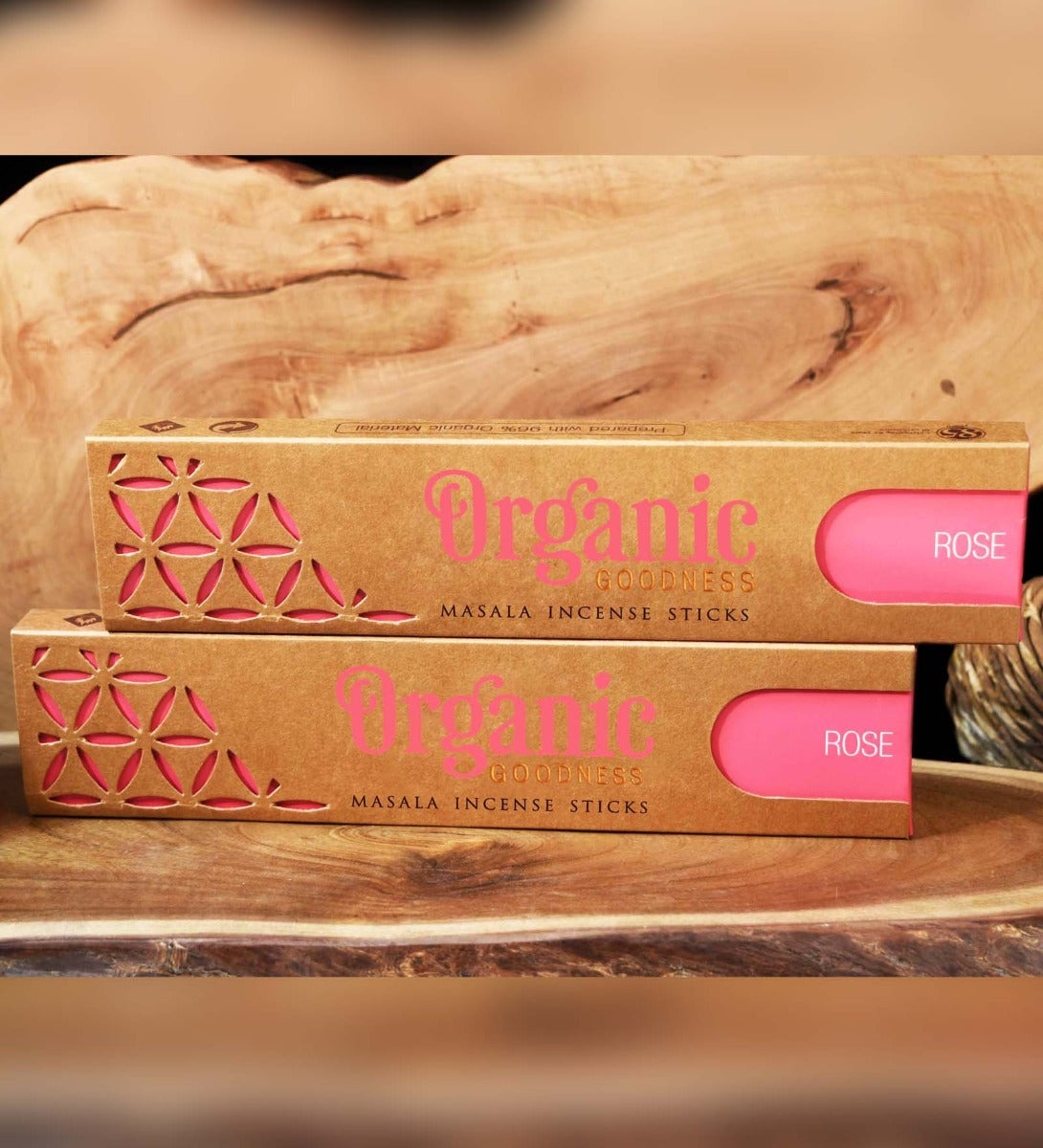 Rose Organic Incense Sticks by Song of India — incense holder and ritual detail