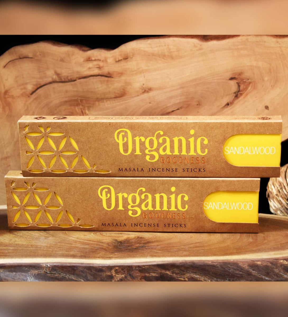 Sandalwood Organic Incense Sticks by Song of India — incense sticks or cones packaging detail