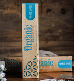 White Sage Organic Incense Sticks by Song of India — incense sticks or cones packaging detail