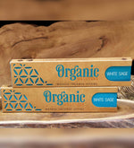 White Sage Organic Incense Sticks by Song of India — incense holder and ritual detail