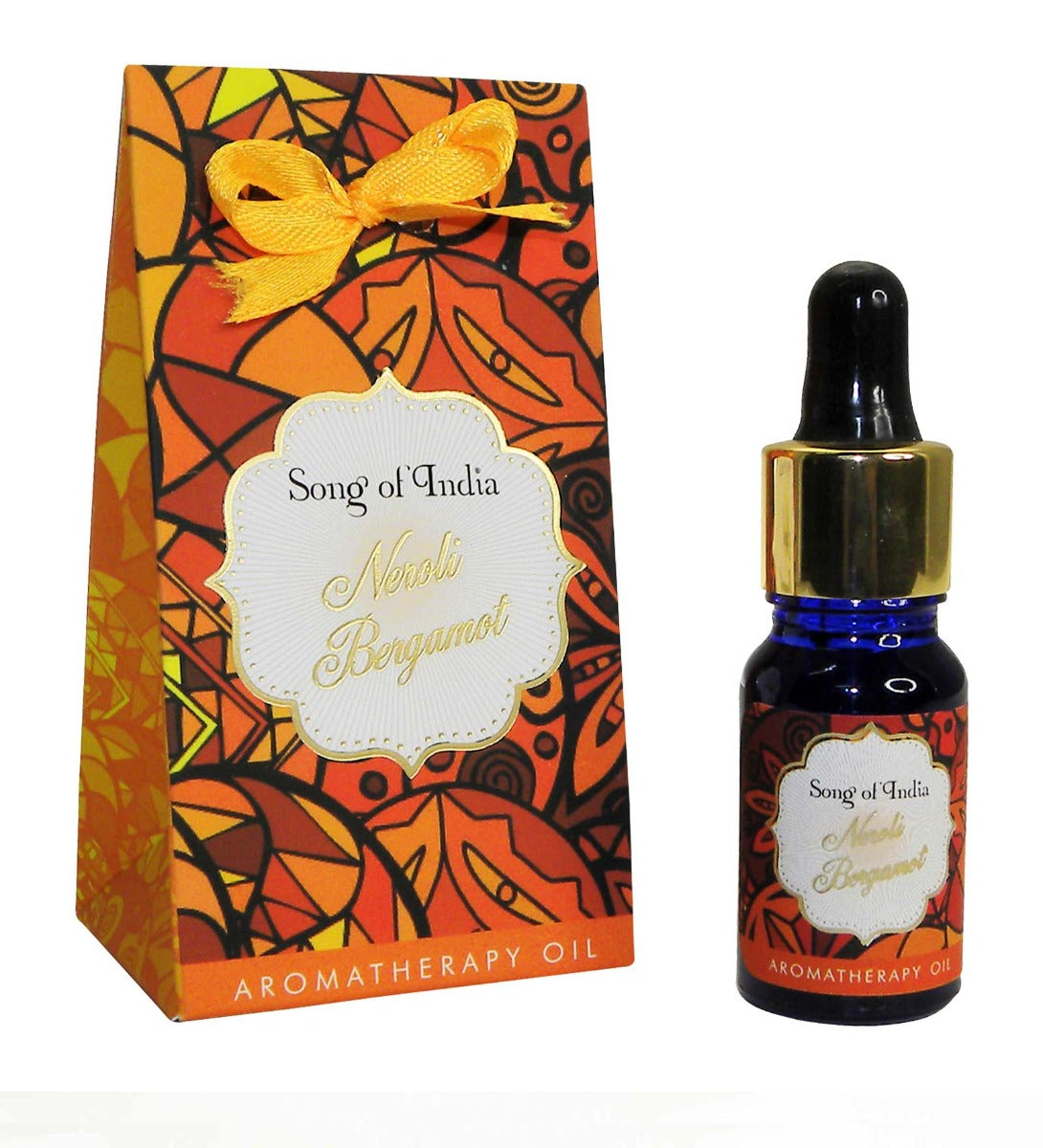 Neroli Bergamot Aromatherapy Oil by Song of India — oil bottle and packaging detail