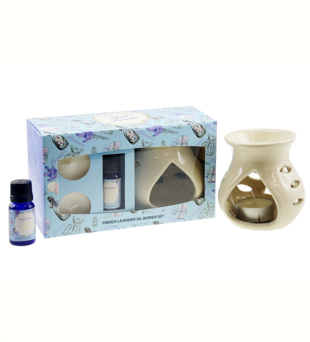 French Lavender Aroma Burner Set by Song of India — primary gift set product image