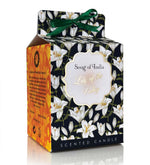 Lily of the Valley Soy Wax Candle by Song of India — candle fragrance and label detail