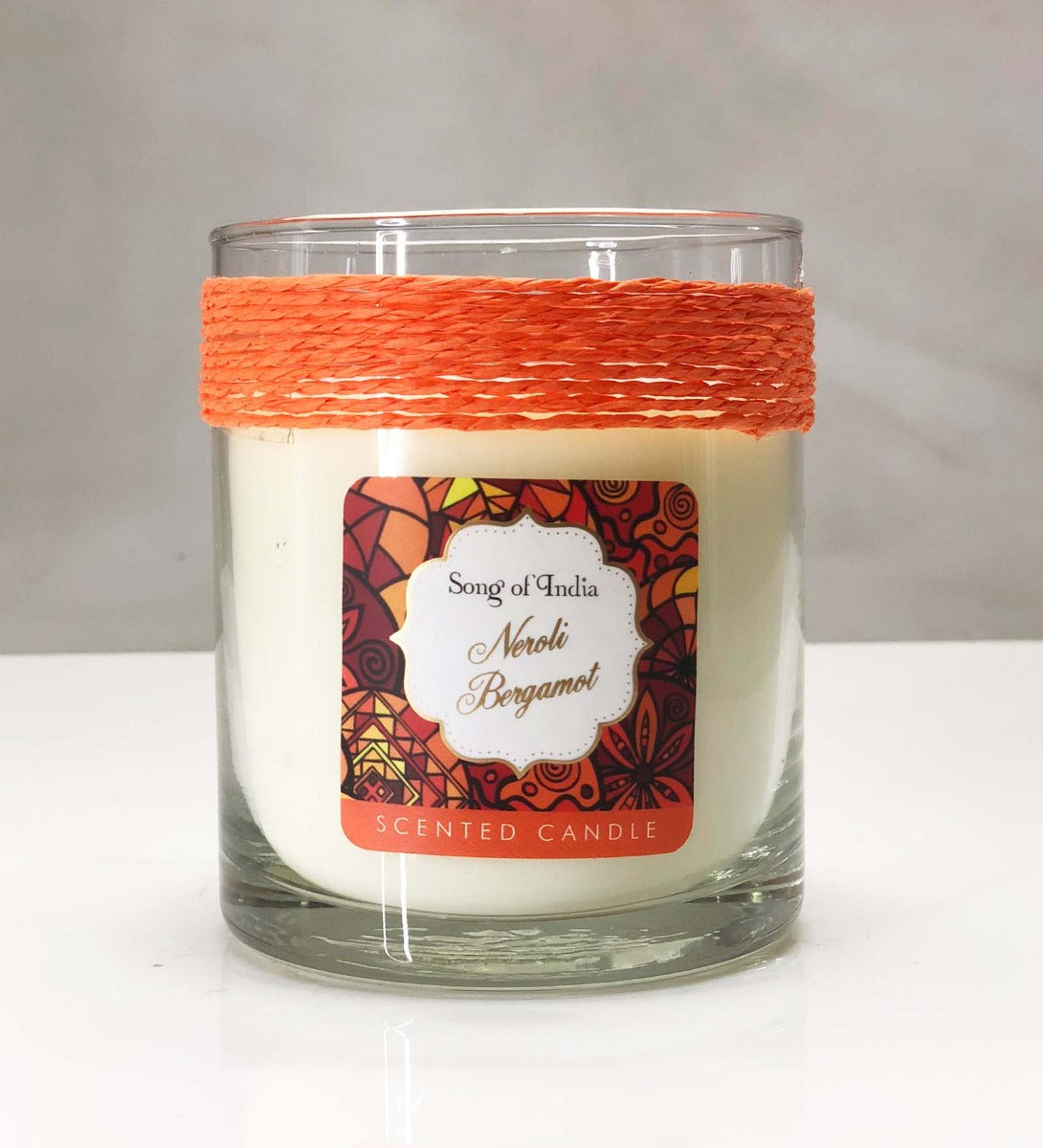 Neroli Bergamot Soy Wax Candle by Song of India — lifestyle candle setting