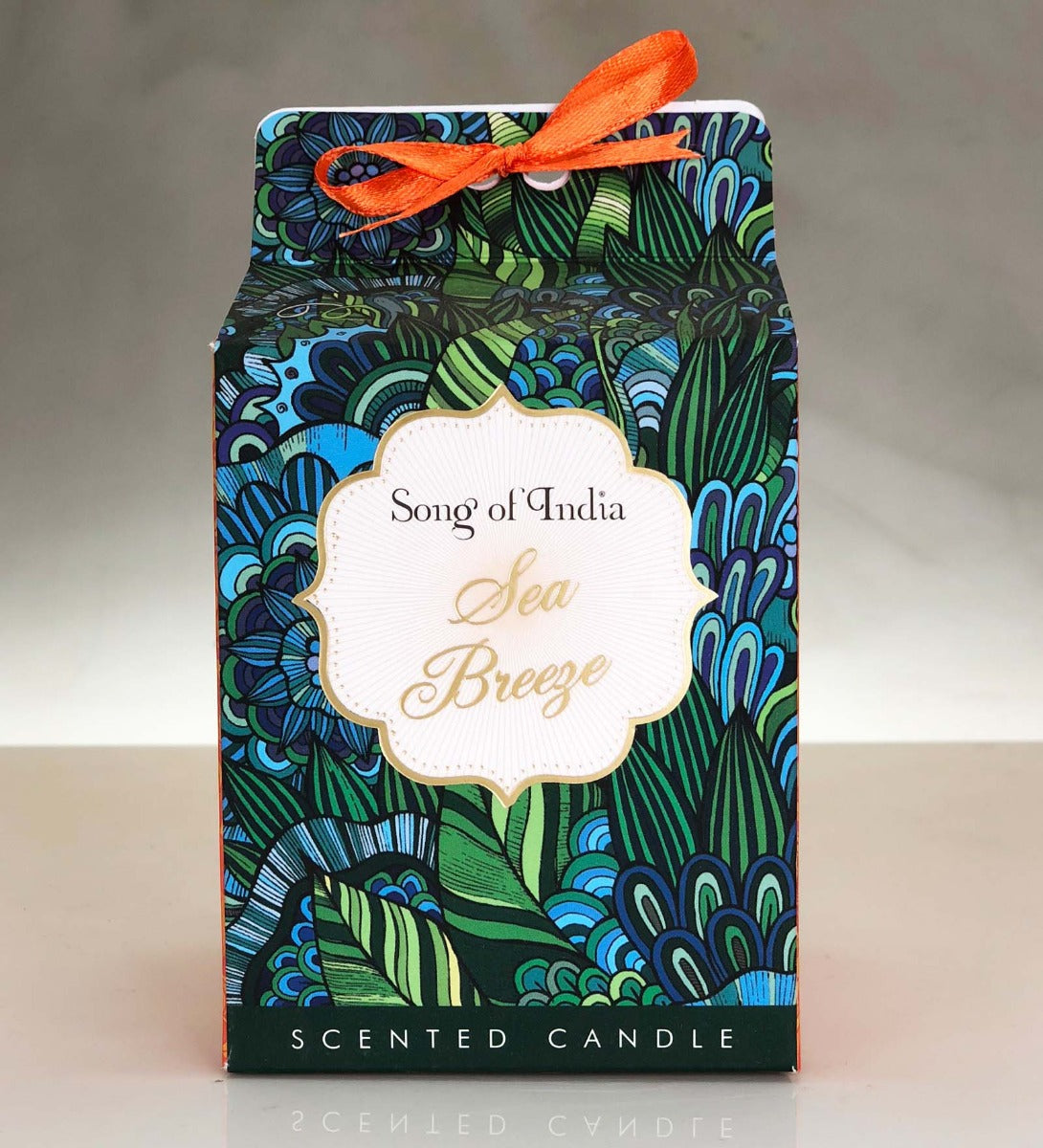 Sea Breeze Soy Wax Candle by Song of India — lifestyle candle setting