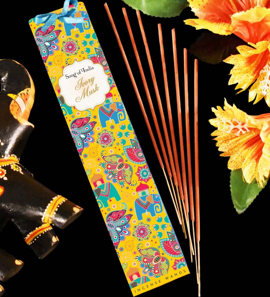 Ivory Musk Incense Sticks by Song of India — incense sticks or cones packaging detail
