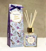 French Lavender Reed Diffuser by Song of India — reed diffuser bottle and reeds detail