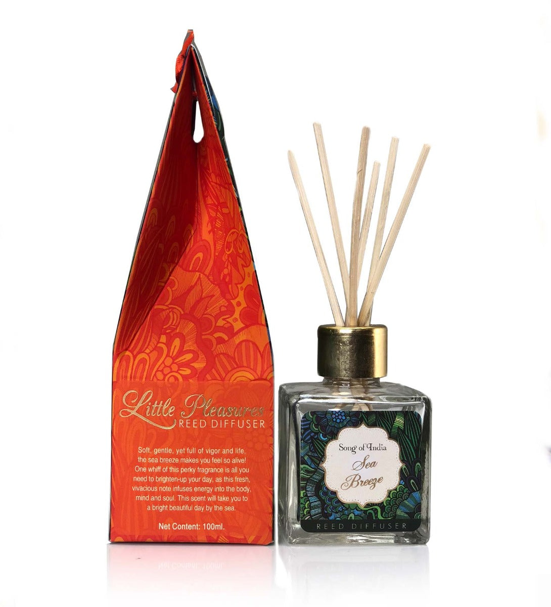 Sea Breeze Reed Diffuser by Song of India — diffuser packaging and label detail