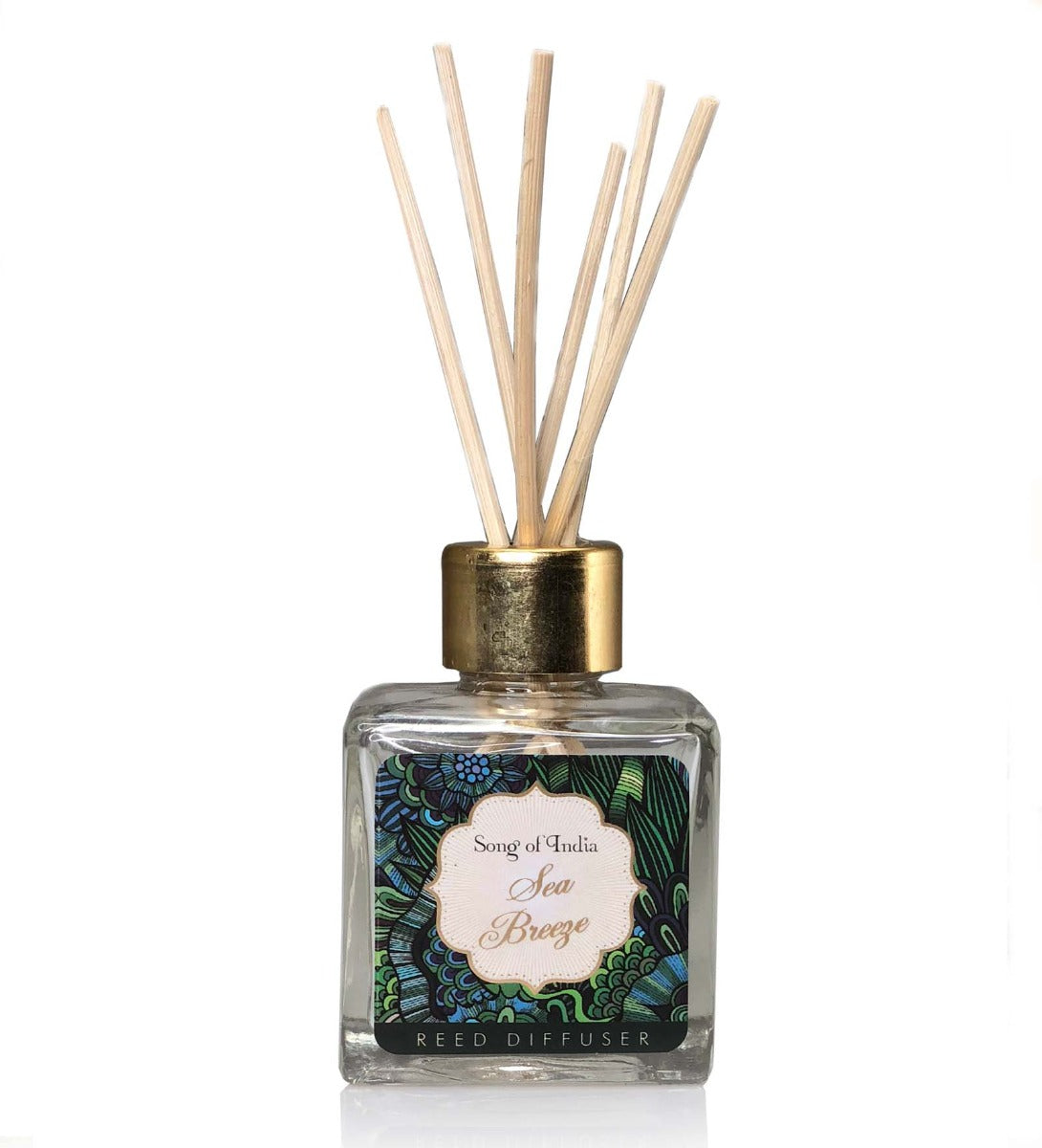 Sea Breeze Reed Diffuser by Song of India — home fragrance styling detail