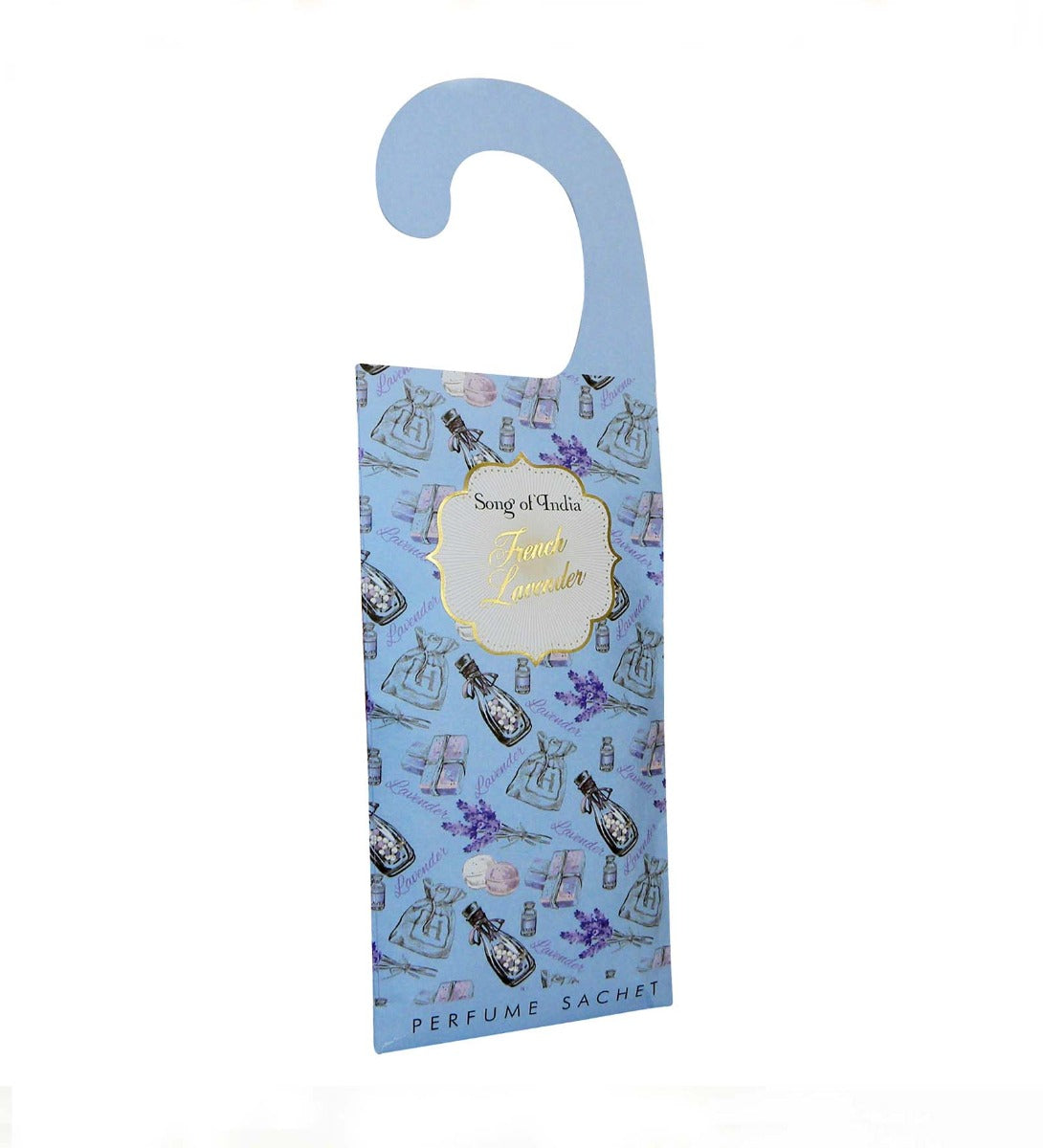 French Lavender Scented Sachet by Song of India — sachet packet and fragrance detail