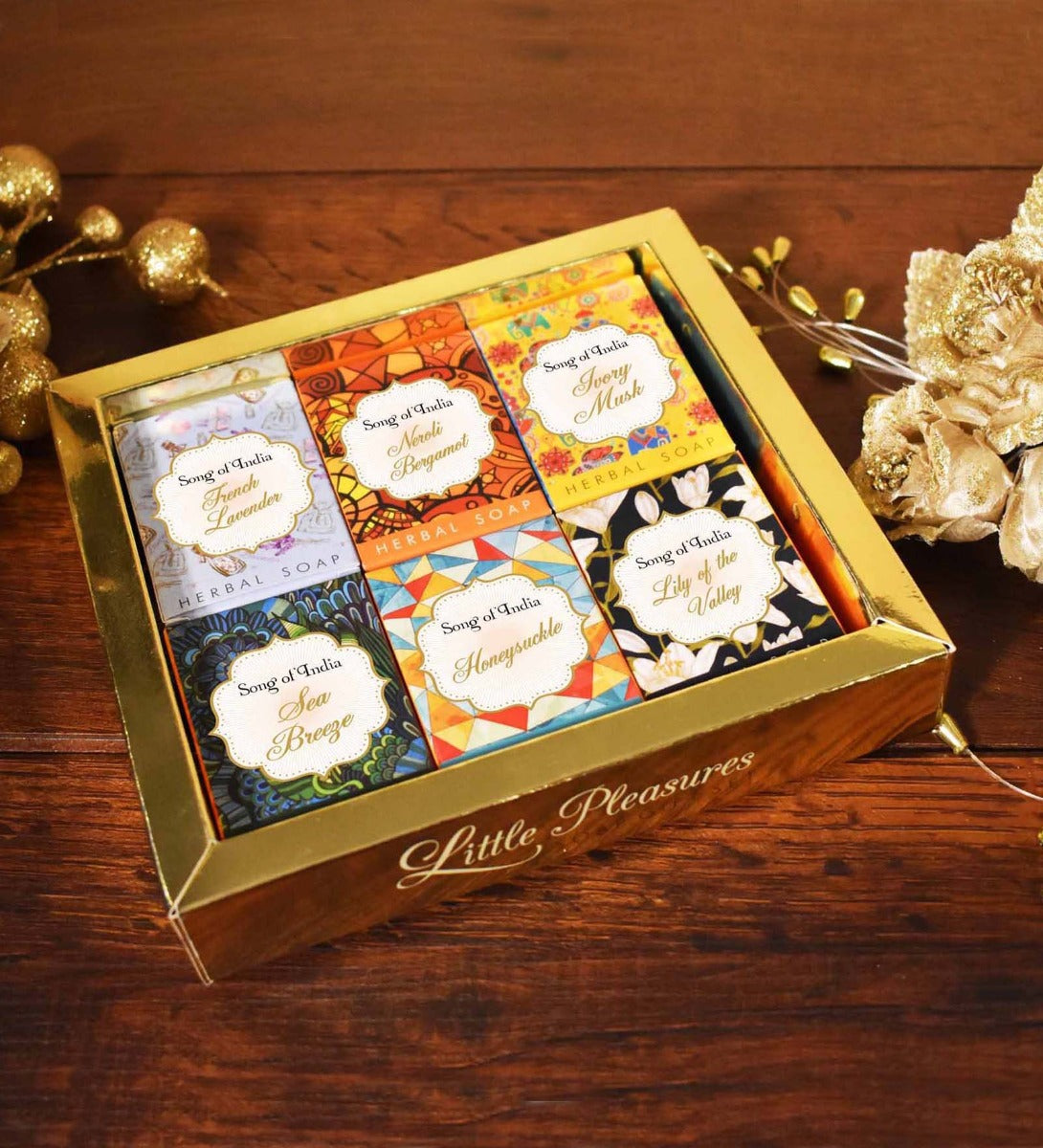 Little Pleasures Handmade Soap Gift Box by Song of India — primary handmade soap product image