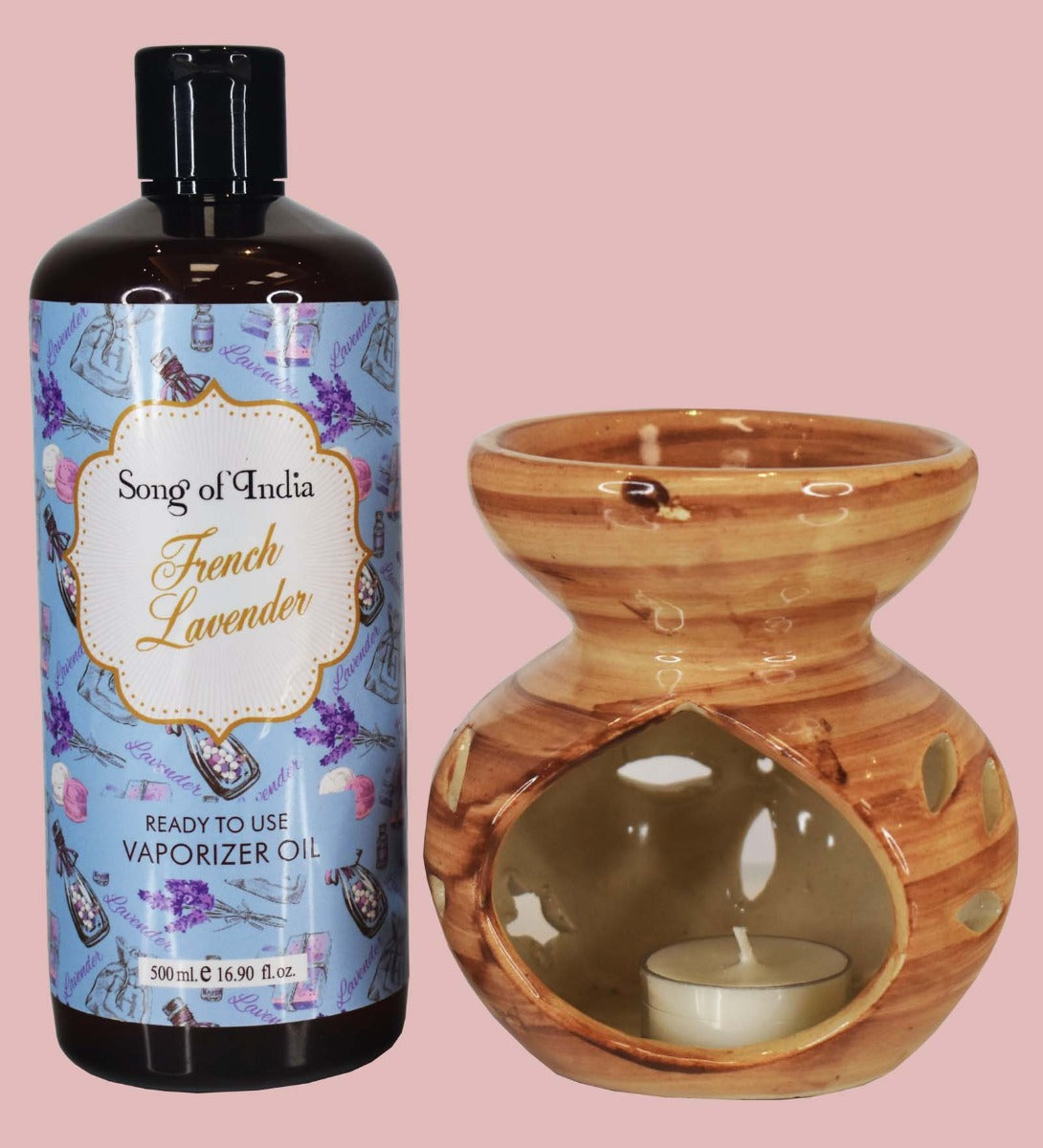 French Lavender Vaporizer Oil by Song of India — oil bottle and packaging detail