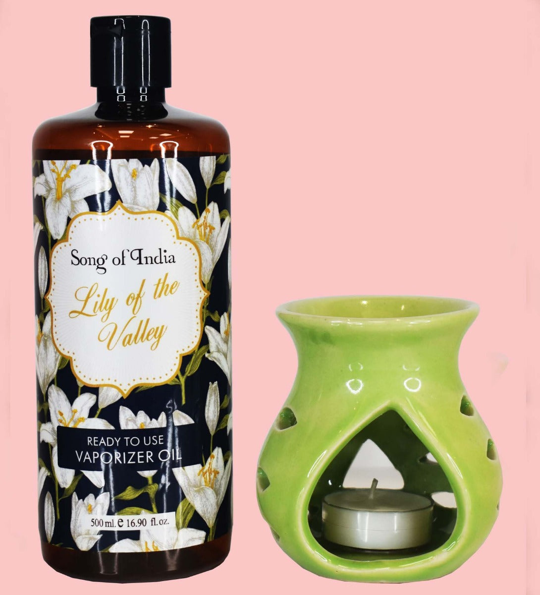 Lily of the Valley Vaporizer Oil by Song of India — oil bottle and packaging detail