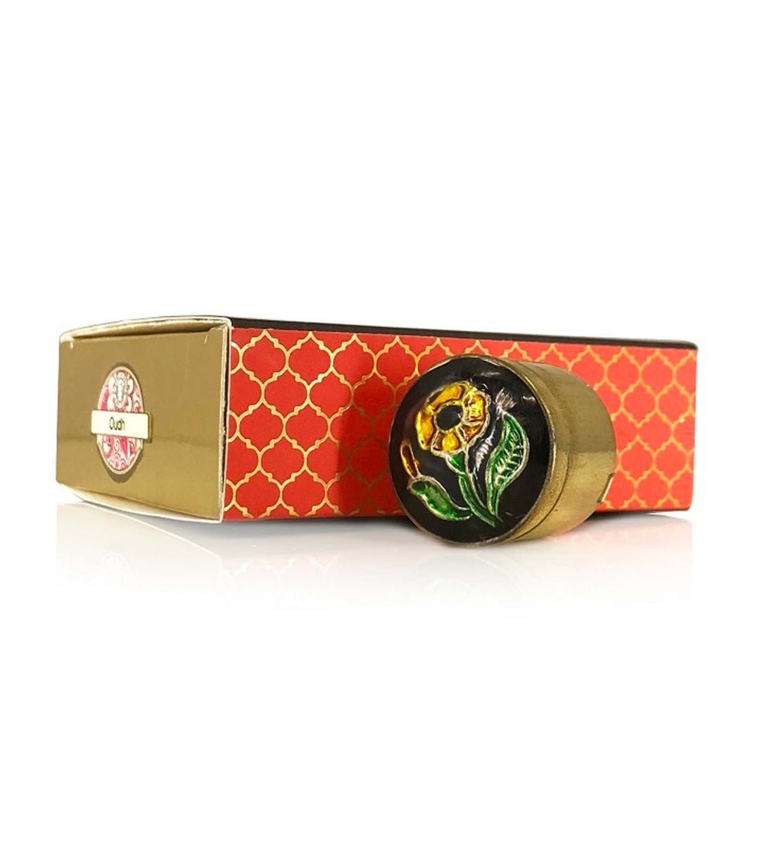 Royal Oud Solid Perfume Brass Jar by Song of India — perfume bottle and packaging detail