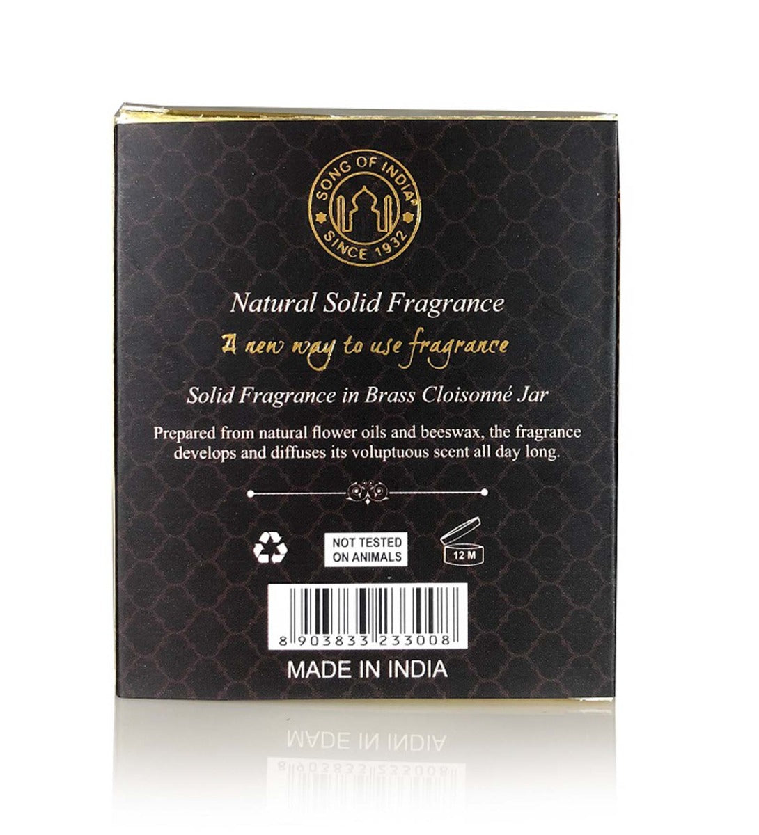 Royal Oud Solid Perfume Brass Jar by Song of India — personal fragrance styling detail