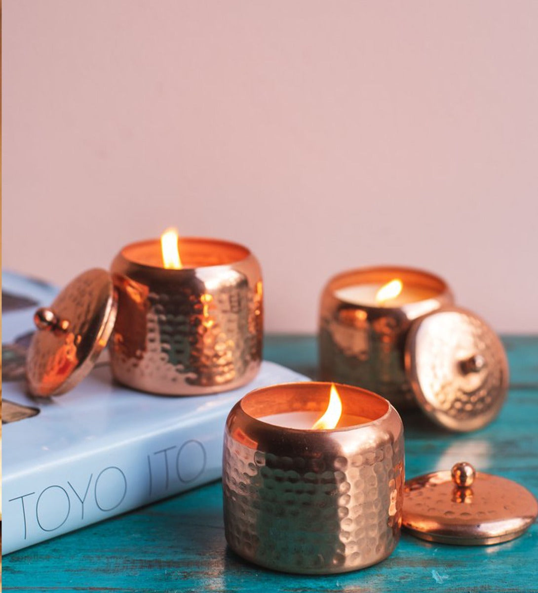 Ayurveda Scented Candle by Song of India — candle fragrance and label detail